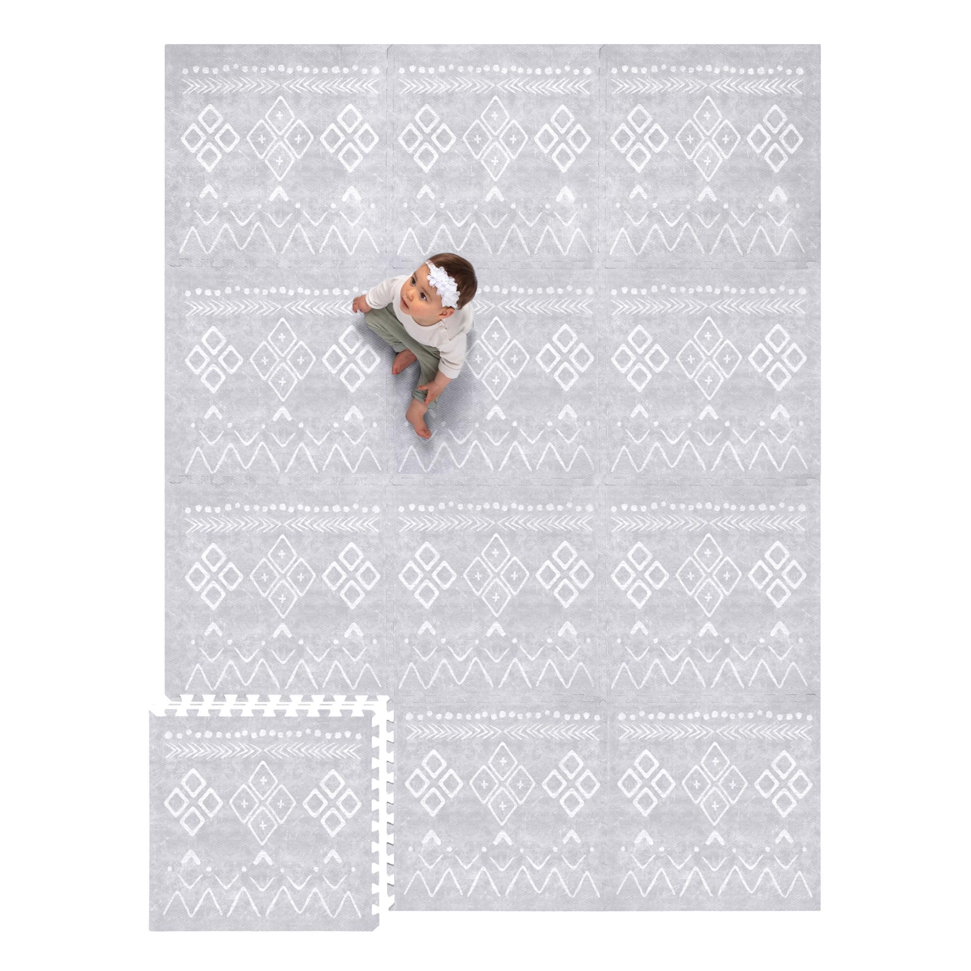 **Lillefolk Baby Foam Play Mat - Non-Toxic Interlocking Tiles for Kids & Toddlers - 8x6ft Gray Playmat for Tummy Time, Crawling, and Nursery Floor Protection**    *(Perfect for playrooms, daycare centers, and safe baby play areas!)*
