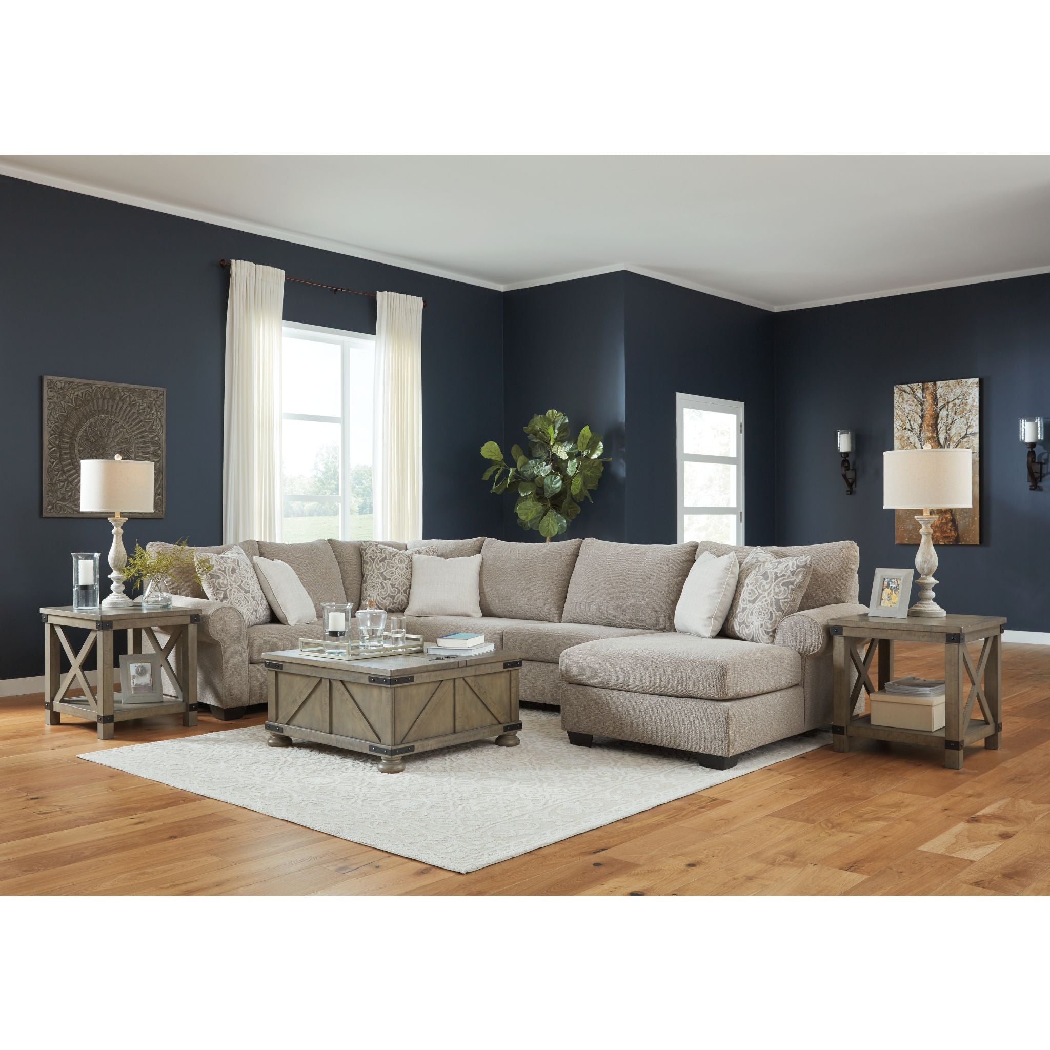 Baranello 3-Piece Sectional Sofa Set - Modern L-Shaped Couch with Chaise Lounge for Living Room, Family Room & Apartment | Comfortable Fabric Upholstery & Sturdy Frame