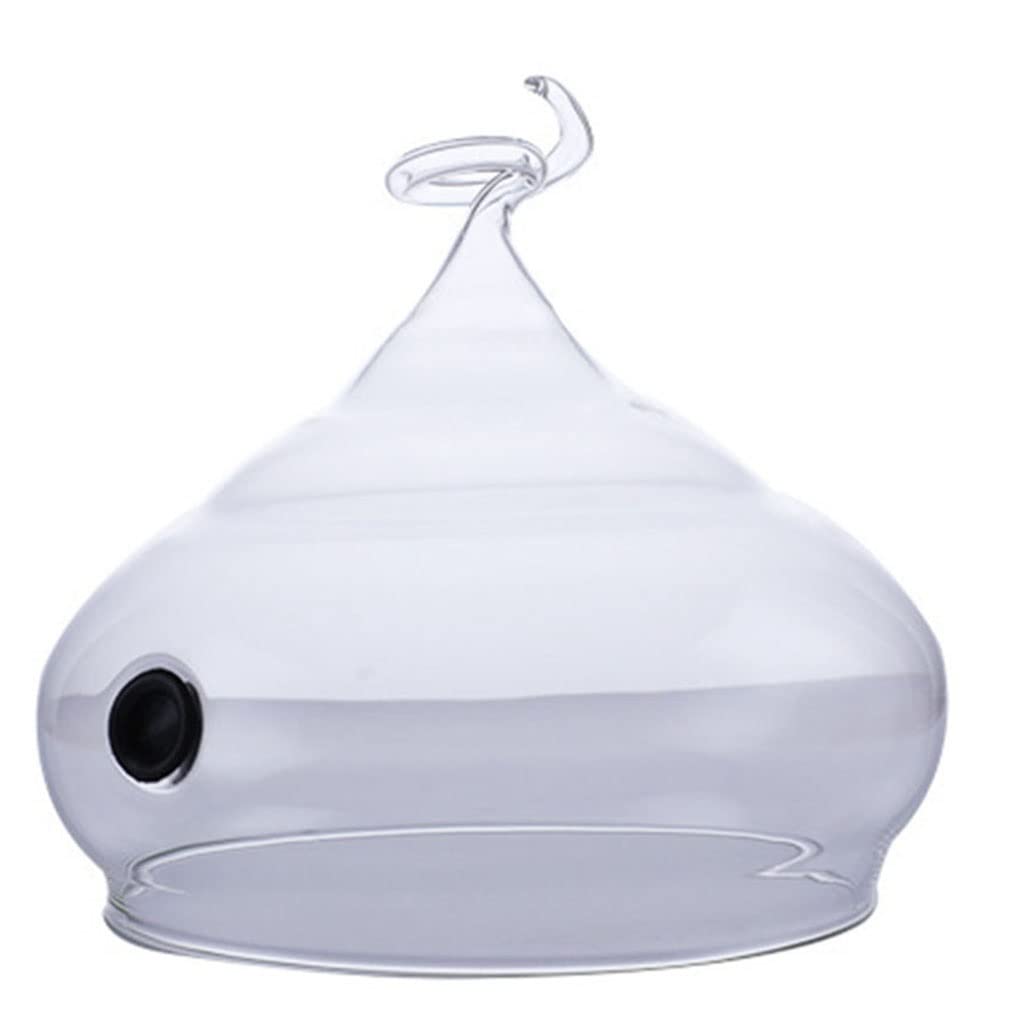 Glass Display Cloche Dome Cover for Smoke Infuser - Food Serving Cover for Plates, Bowls & Glasses - Smoky Drinks & Food Presentation - Snake Head Design - Perfect for Cocktail Bars, Restaurants & Home Entertaining