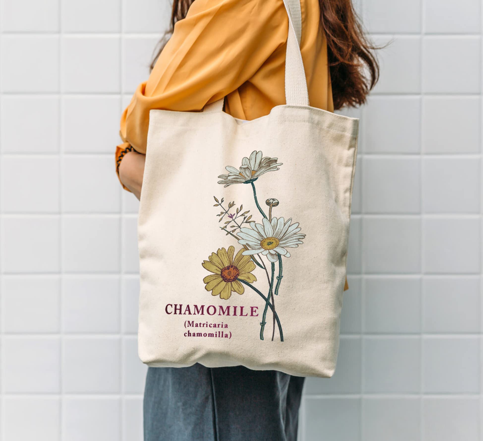 Stylish Floral Canvas Tote Bag for Women - Reusable Grocery Shopping Bag with Cute Cat Design - Perfect for Teachers, Beach Trips & Farmers Market