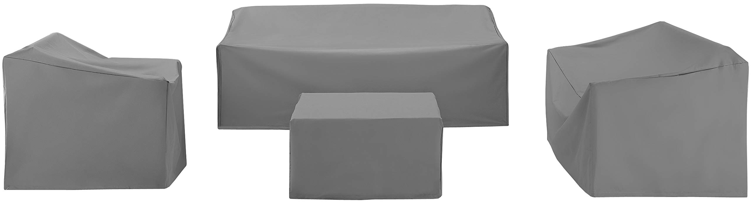 Crosley Waterproof 4-Piece Outdoor Patio Furniture Cover Set for Sectional Sofas - Gray - All Weather Protection for Backyard, Deck & Garden Furniture