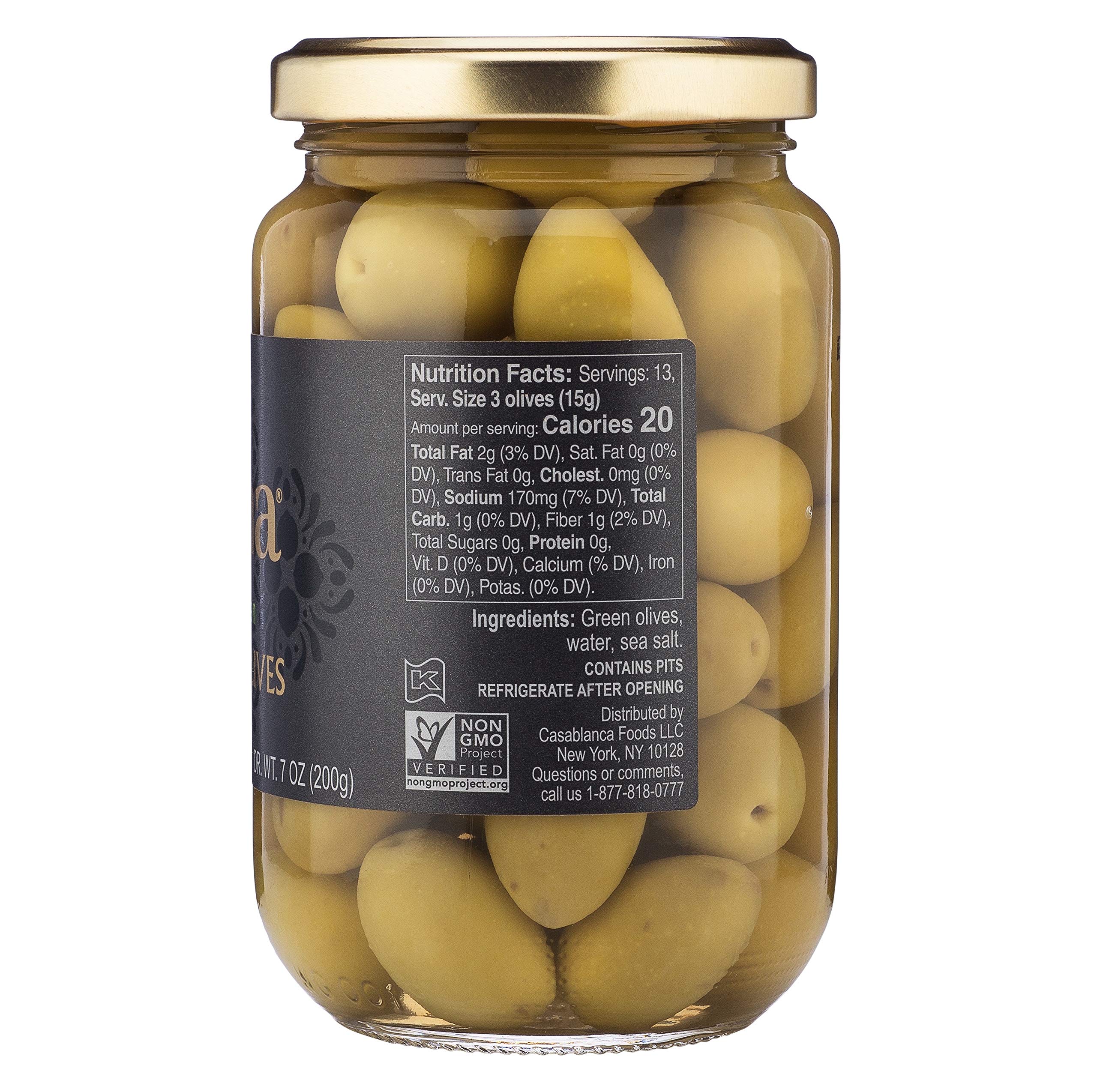 Premium Moroccan Green Olives - Hand Picked, Naturally Cured | 12.5 oz Jar | Vegan, Gluten Free, Non-GMO, Keto & Paleo Friendly Snack | Perfect for Charcuterie Boards, Salads & Healthy Snacking