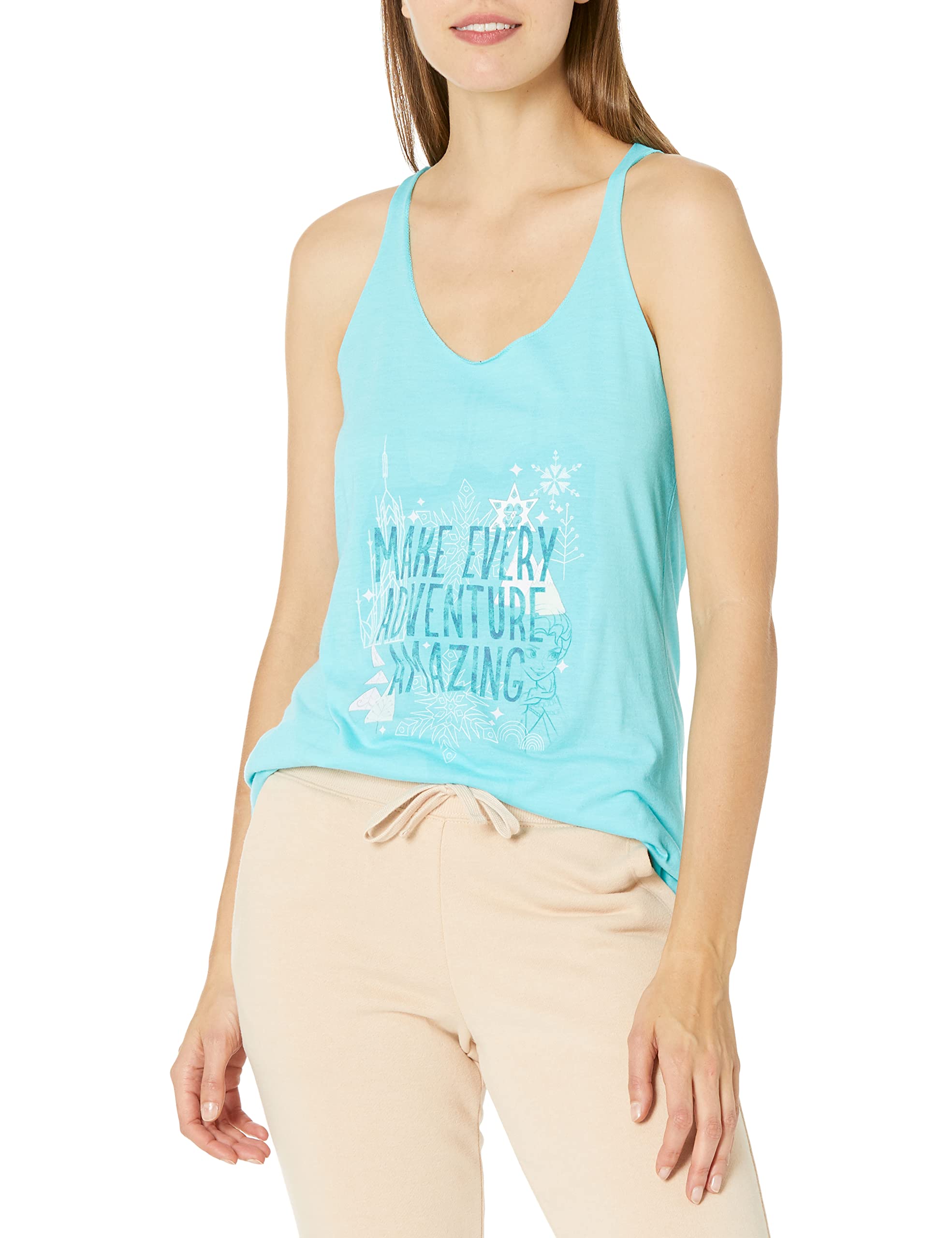 Fifth Sun Women's Frozen Every Adventure Tri-Blend Racerback Layering Tank Top - Soft Breathable Casual Tee for Summer, Workout & Everyday Wear