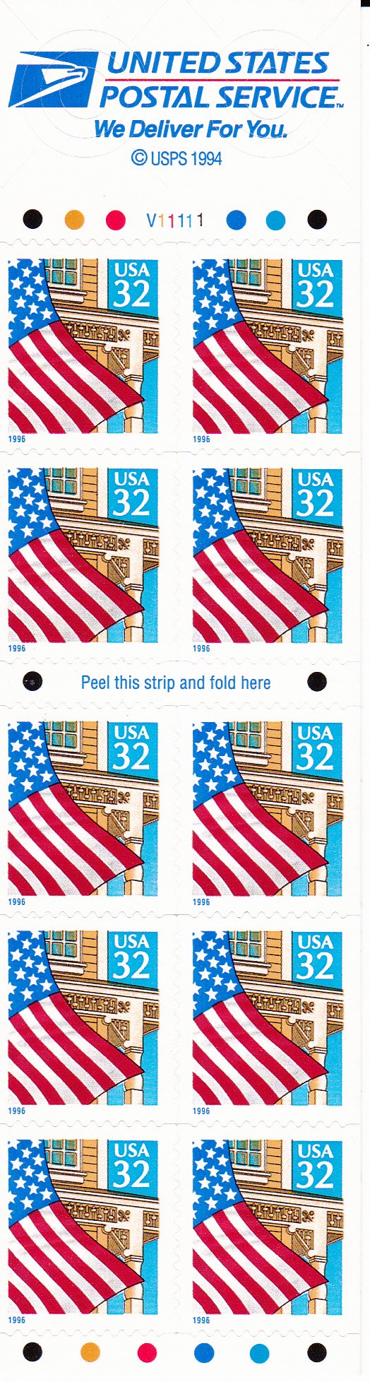 10x 32c Flag Over Porch Stamps - Scott 2920D for Collectors & Mailing