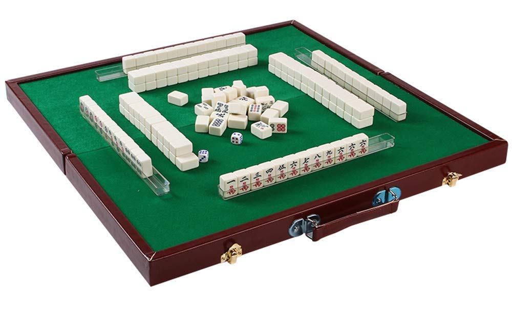 Premium Chinese Mahjong Set - 144 Ivory Tiles with Folding Box, Handbag, Tablecloth & Ruler (24mm) | Classic Tile Game for Family Gatherings, Parties & Cultural Events