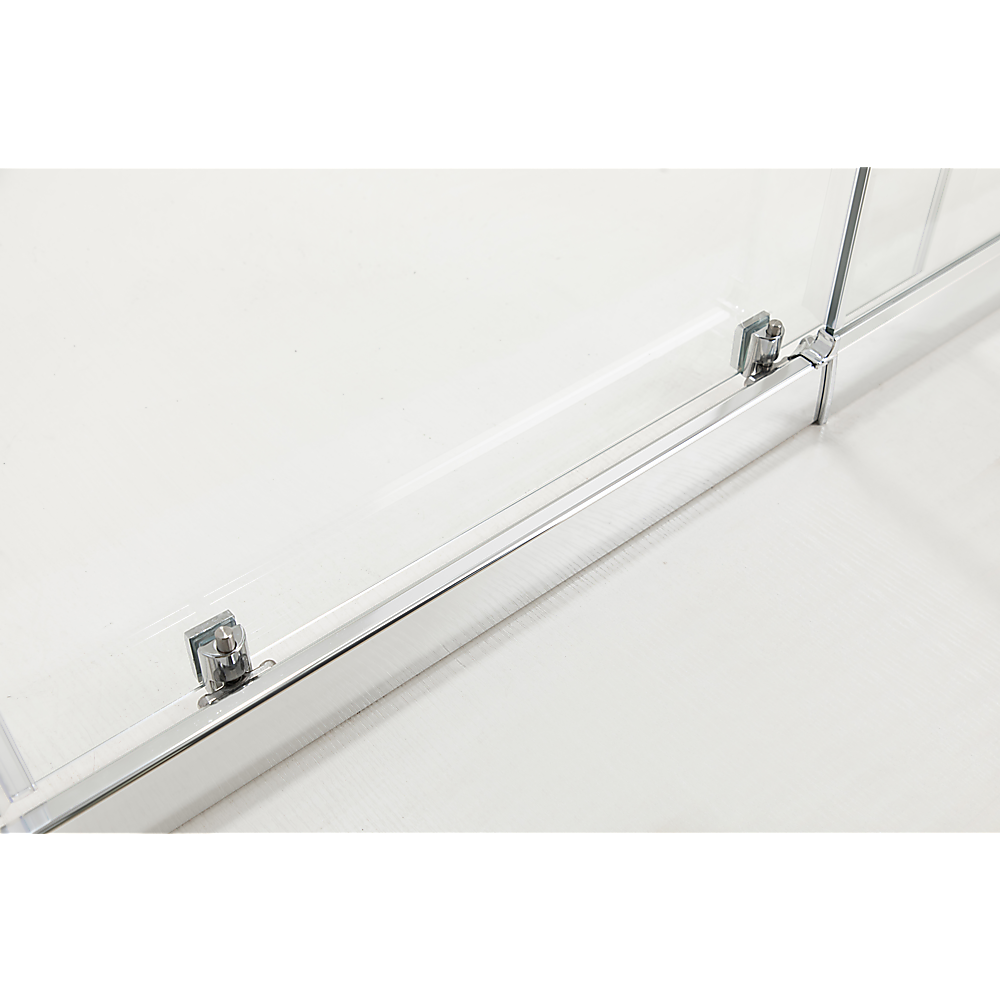 150mm Adjustable (1700x1010mm) Single Door Corner Sliding Glass Shower Screen in Chrome - Perfect for Modern Bathrooms & Space-Saving Shower Enclosures