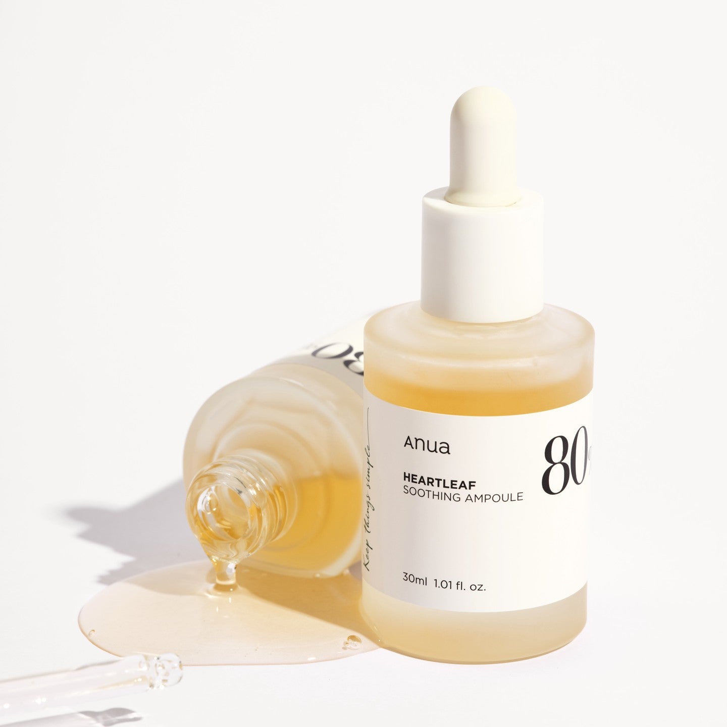 ANUA Heartleaf 80% Moisture Soothing Ampoule 30ml - Korean Hydrating Serum for Sensitive Skin, Acne Relief & Redness Reduction - Perfect for Daily Skincare Routine & Post-Treatment Calming