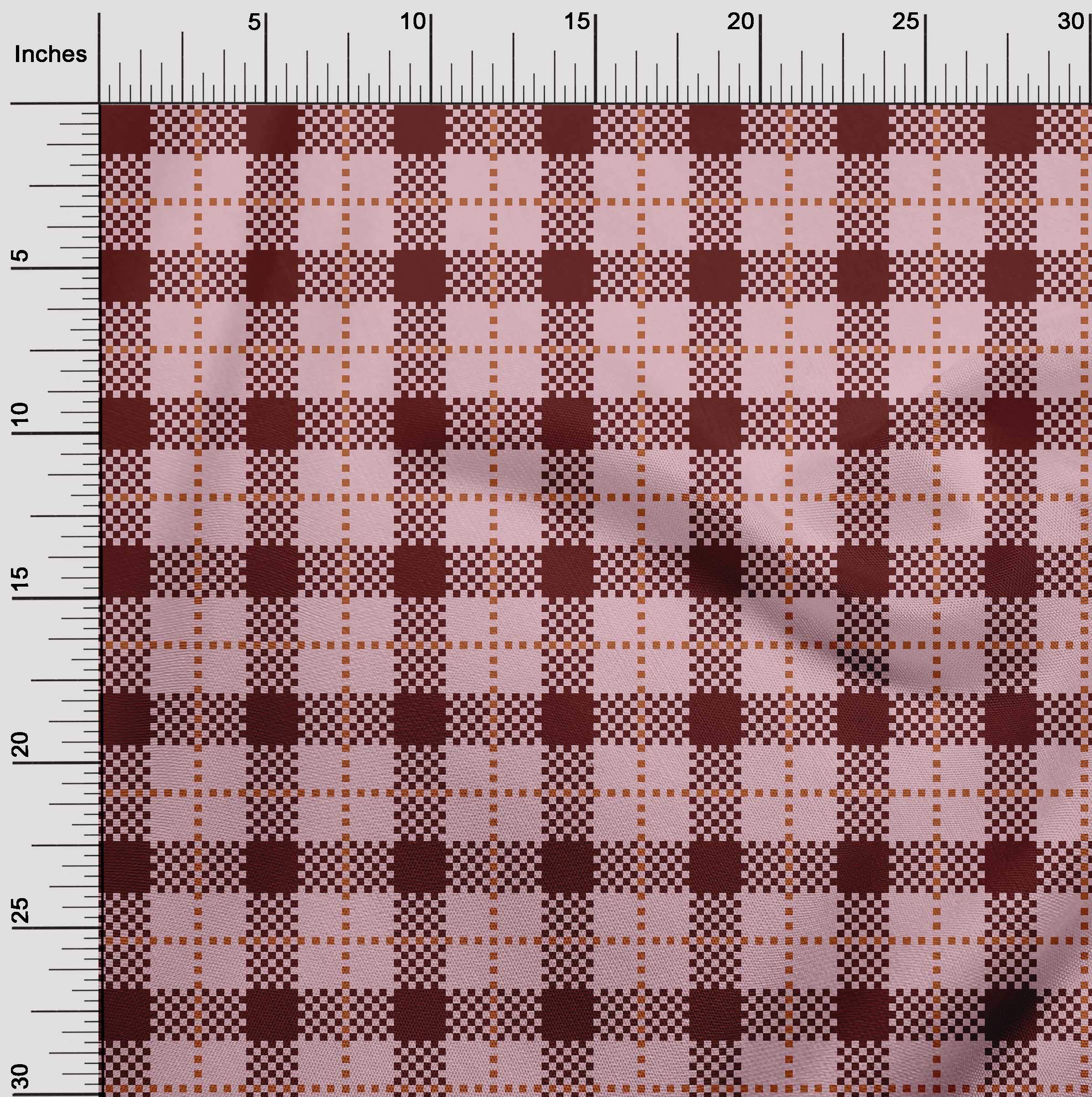 oneOone Polyester Spandex Pastel Pink Gingham Check Dress Fabric - 56 Inch Wide by The Yard | Perfect for DIY Dresses, Skirts & Home Decor Projects