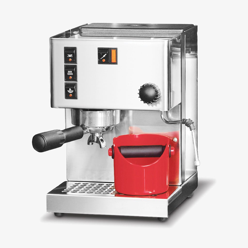 Premium Stainless Steel Coffee Knock Bin - Red - Compact & Durable Coffee Grounds Container for Espresso Machines - Perfect for Home Baristas & Coffee Shops - Easy Clean & Odor-Free Design