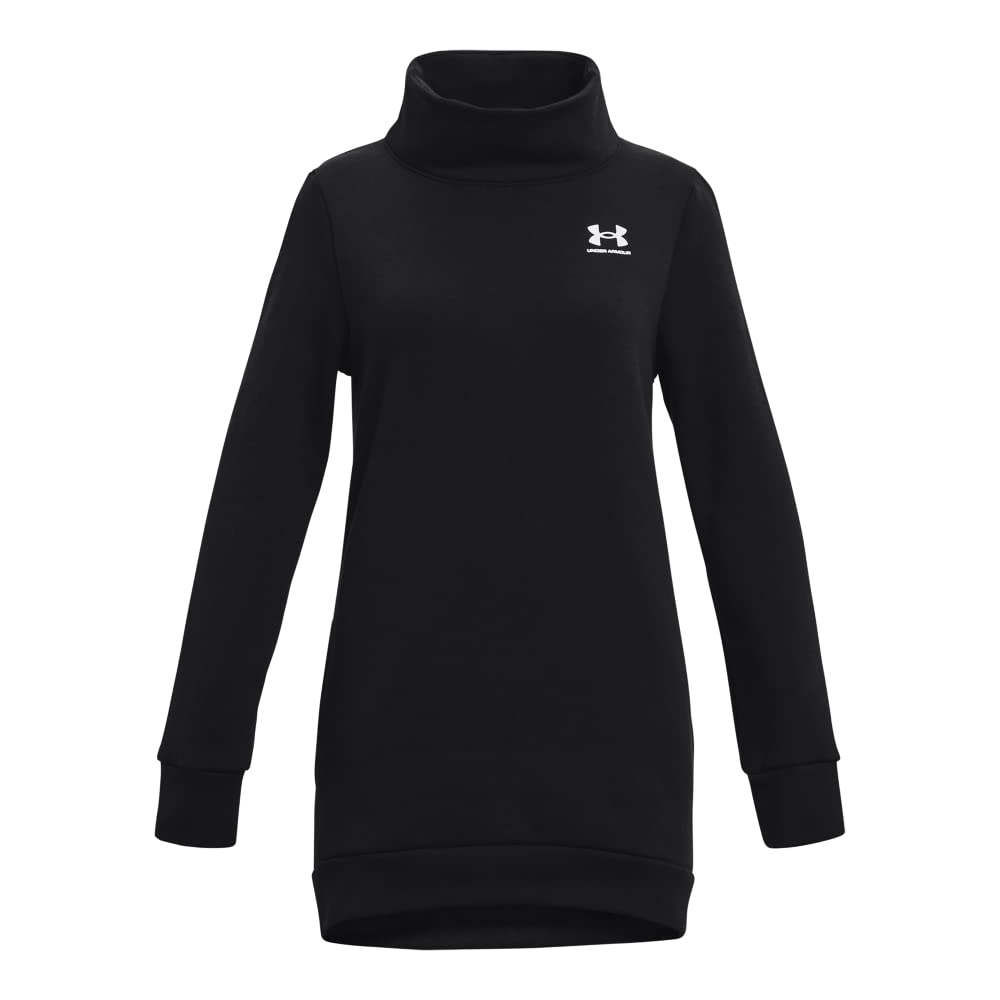 Under Armour Girls Rival Fleece High Neck Funnel Tunic - Warm Winter Workout Top for Running, Yoga & Outdoor Activities