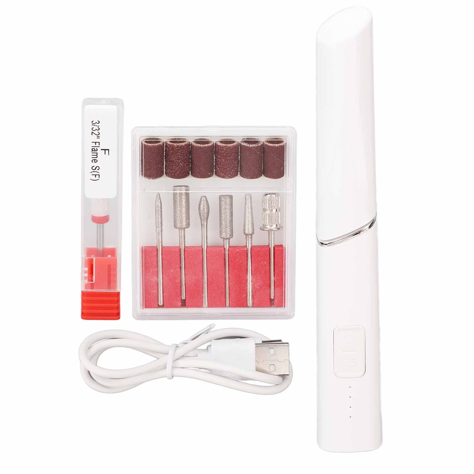 Professional Electric Nail File Set with 7 Polishing Heads - High Speed Nail Drill Machine for Acrylic & Gel Nails - Portable Nail Grinding & Polishing Kit for Home & Salon Use - Perfect for Manicures, Pedicures & Nail Art