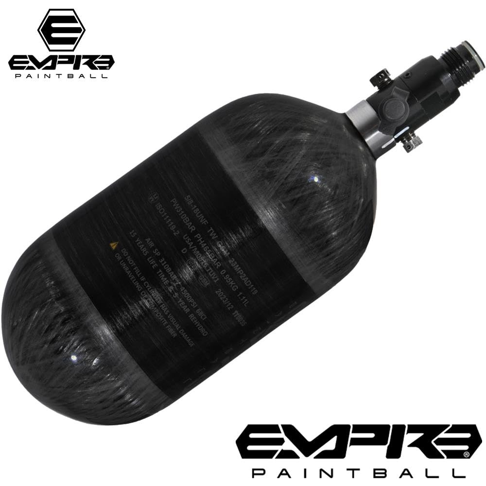 Empire Paintball MEGA LITE 68/4500 Carbon Fiber HPA Tank - Lightweight Compressed Air System for Paintball & Airsoft (Tournament & Outdoor Game Use)