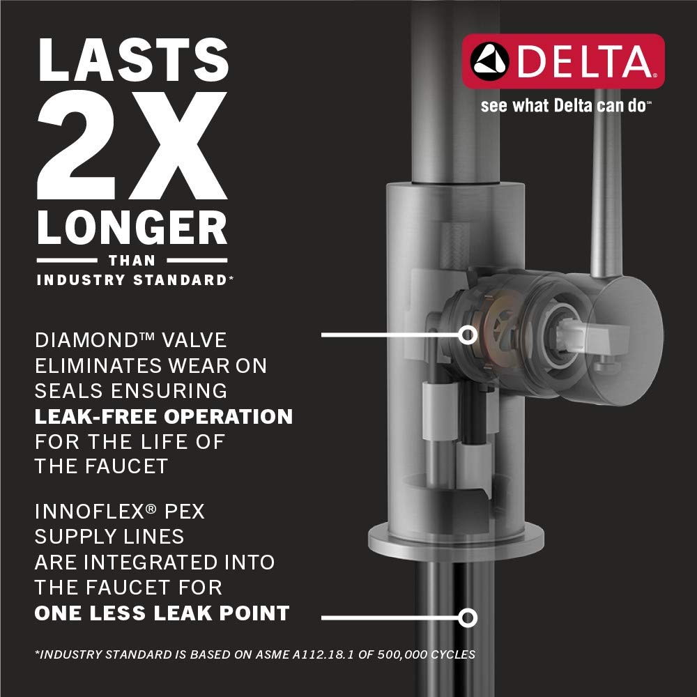 Delta Faucet Stryke Gold Touch Kitchen Faucet with Pull Down Sprayer, Touch2O Technology, Lumicoat Champagne Bronze 9176T-CZ-DST - Perfect for Modern Kitchens and Busy Home Cooks