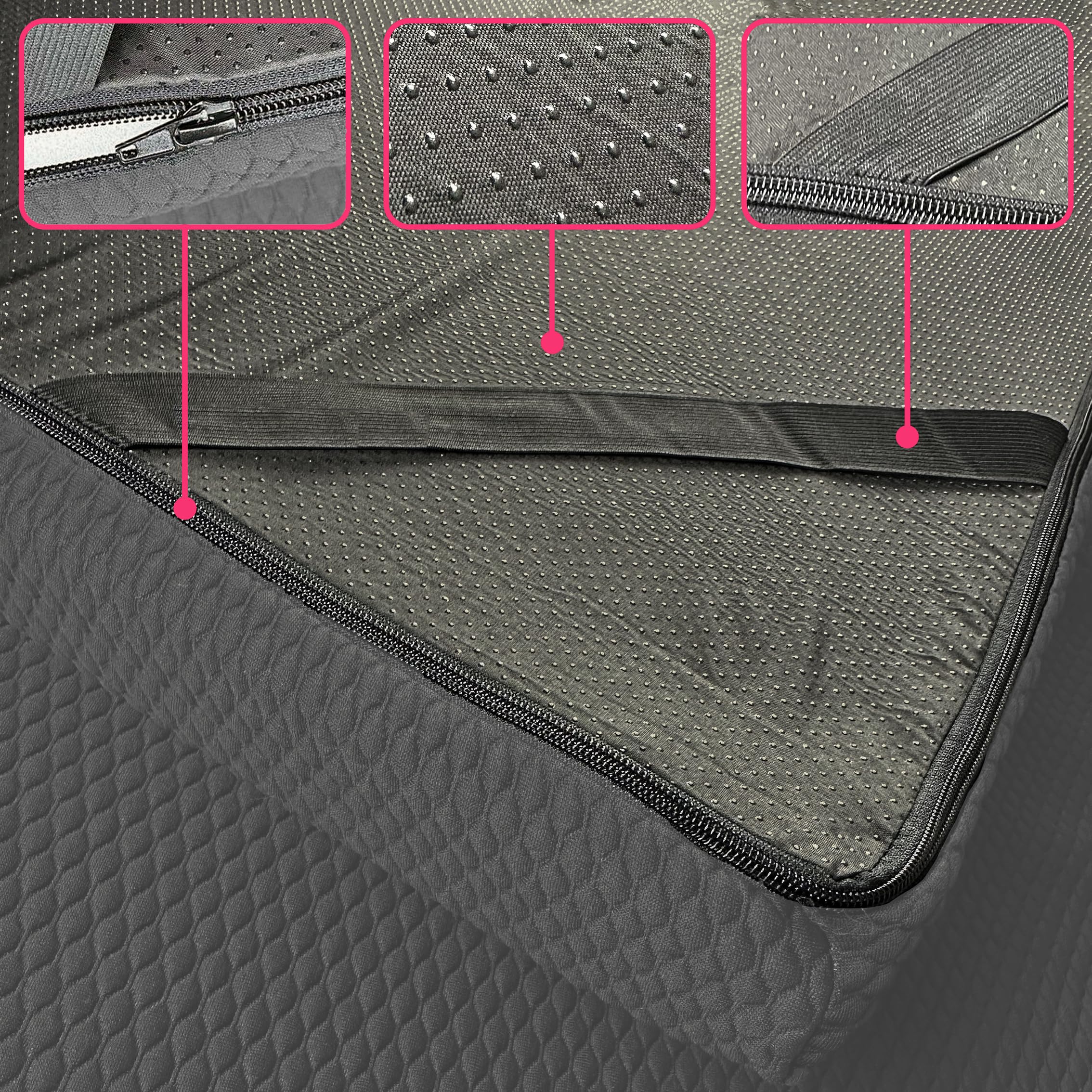 Premium 2.5 Inch Memory Foam Lash Bed Topper - Soft Mattress Pad for Eyelash Extension Tables with Anti-Slip Bottom & Secure Corner Straps (Gray) | Ideal for Salon, Spa & Professional Lash Artists