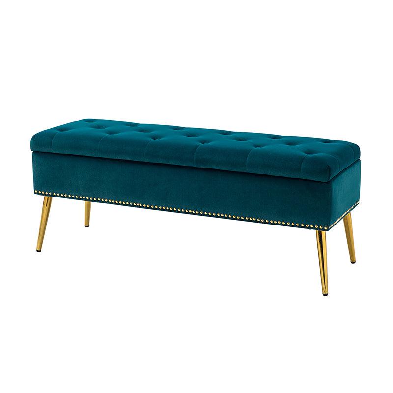 Lenore Upholstered Storage Bench with Cushion Seat - Modern Upholstered Ottoman for Bedroom, Living Room & Entryway - Multi-Functional Storage Furniture for Home Organization