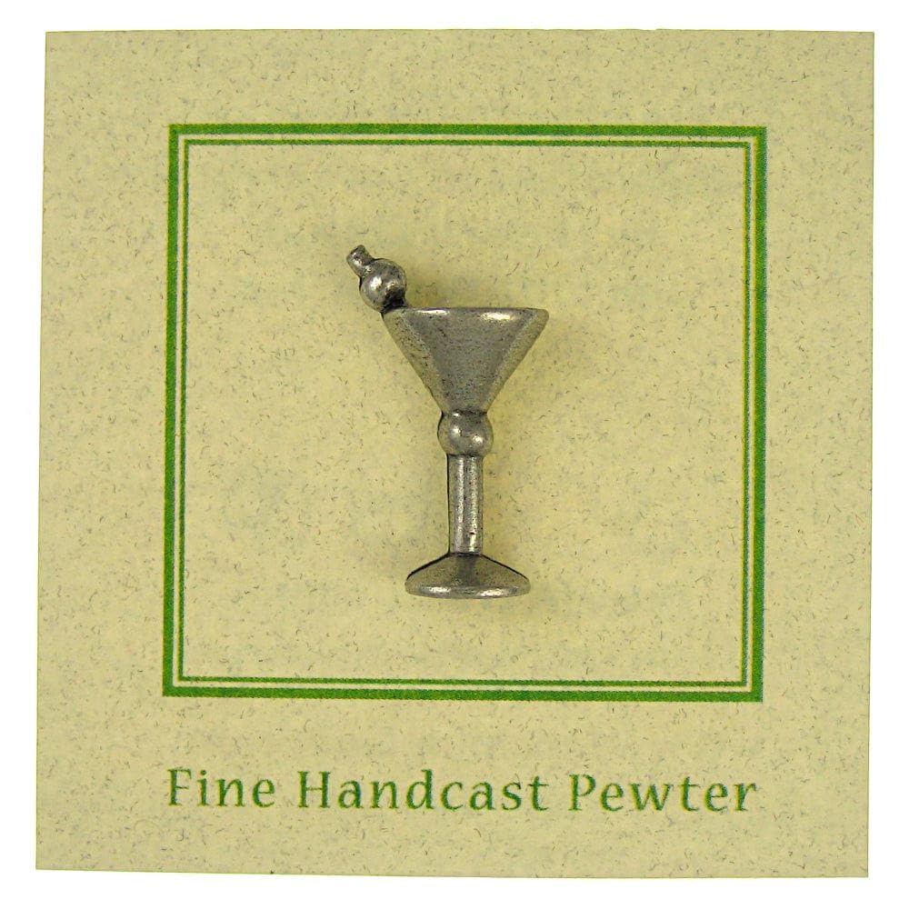 Jim Clift Design Martini Glass Lapel Pin - Elegant Cocktail Party Accessory for Suits, Blazers & Formal Events