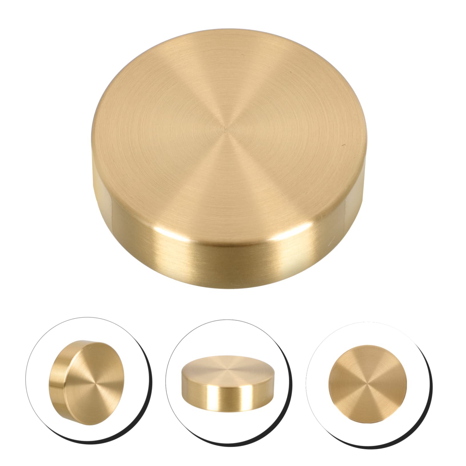 NAMOARLY 4-Piece Brass Round Ruler Paperweights - Heavy Duty Desktop Paper Holders for Drawing, Office & Crafting - Decorative Brass Paperweights for Artists, Architects & Stationery Lovers