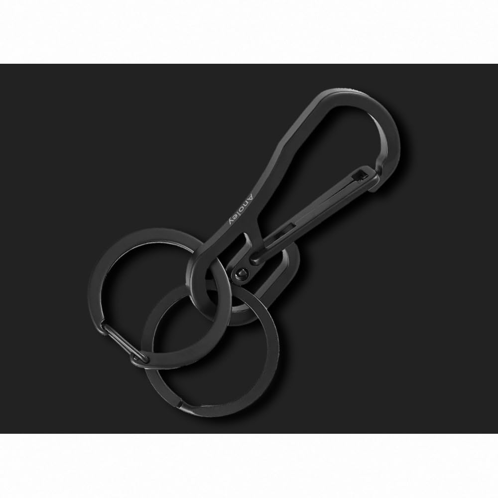 Alsmiley Titanium Retractable Carabiner Clip Keychain - Quick Release Hooks for Men & Women - Perfect for Outdoor Activities, Hiking, Camping & Daily Key Organization