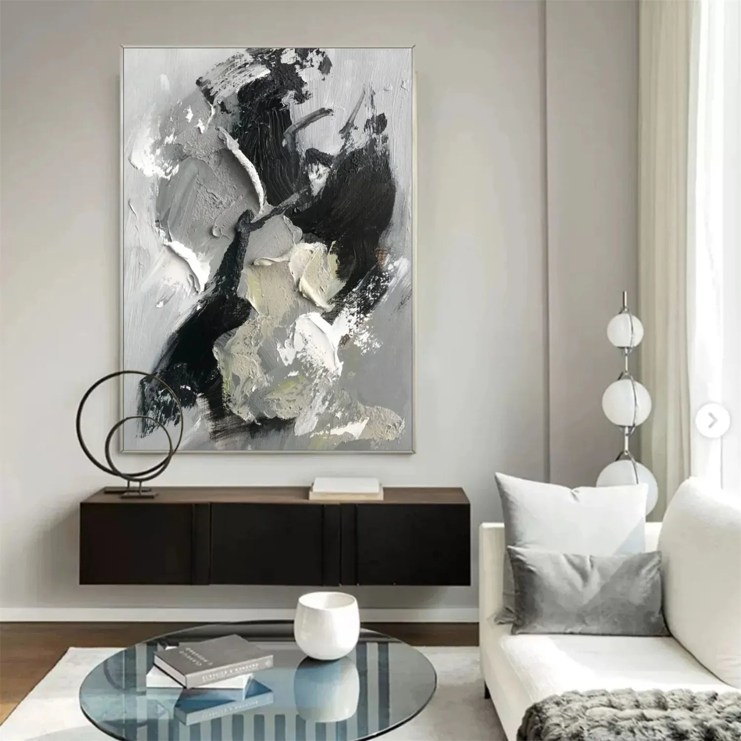 Abstract Painting #AB 154 - Modern Wall Art for Living Room, Bedroom & Office Decor | Handmade Canvas Artwork
