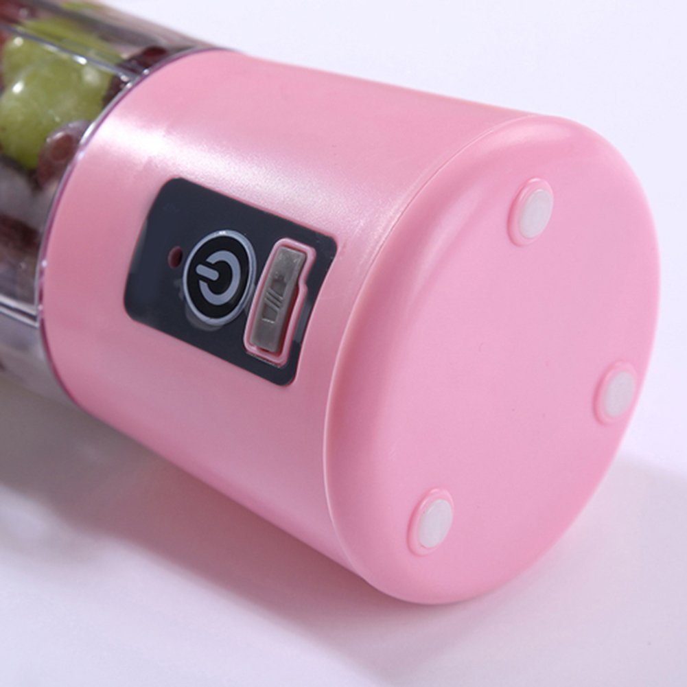 Hofumix Portable USB Rechargeable Electric Fruit Juicer Blender - Mini Smoothie Maker for Protein Shakes, Juices & Breakfast Drinks - Includes USB Charging Cable (Pink) | Perfect for Gym, Office, Travel & Home Use