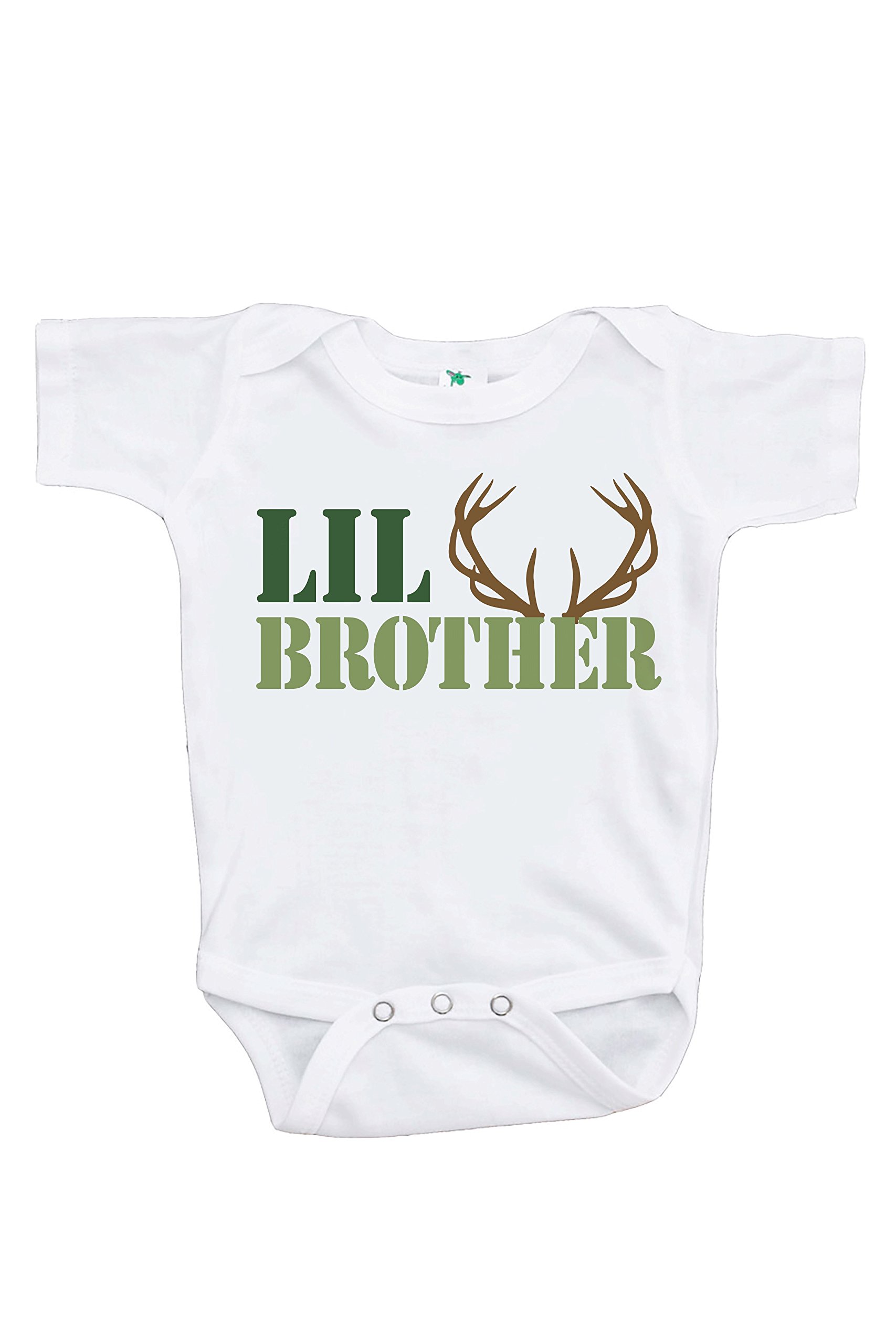 7 ate 9 Apparel Baby Boy's Little Brother One-Piece Romper - Soft Cotton Bodysuit for Newborns & Infants | Perfect for Family Photos, Playdates & Everyday Wear