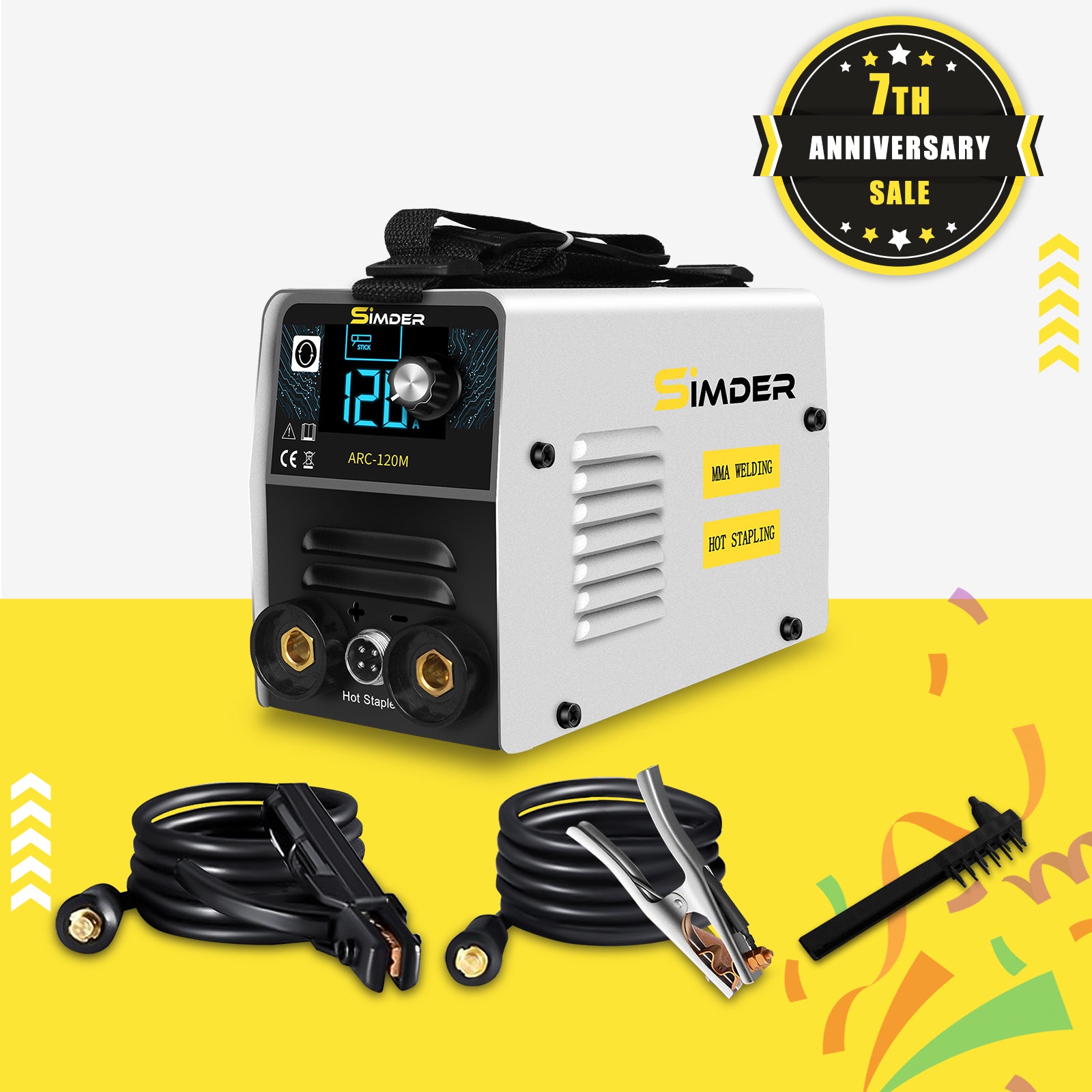 SSIMDER ARC 120M Portable Stick Welder & Hot Stapler Kit - 120V Welding Machine for DIY, Home Repairs, and Metal Fabrication - Perfect for Auto Body Work, Fence Repair, and Small Projects