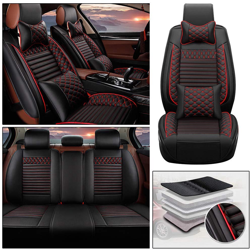 Premium Custom PU Leather Car Seat Covers for Alfa Romeo Giulia/Mito/Stelvio - 5-Seat Full Set Protector (Luxury Edition) | Perfect for Road Trips & Daily Commuting