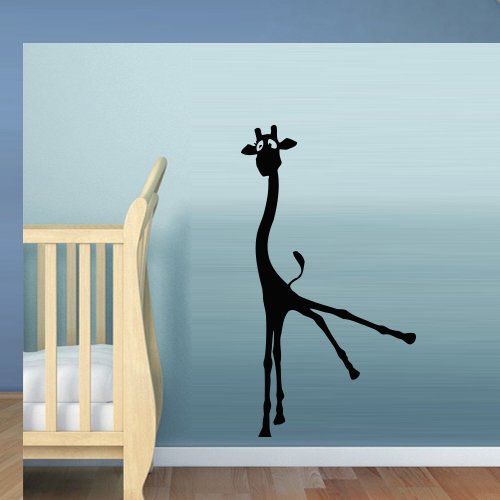 Giraffe Wall Decal Stickers - Cheerful Animal Nursery Decor, Funny Cartoon Heart Design for Kids Room & Family Home (M423) - Perfect for Baby Bedrooms, Playrooms, and Living Room Wall Art