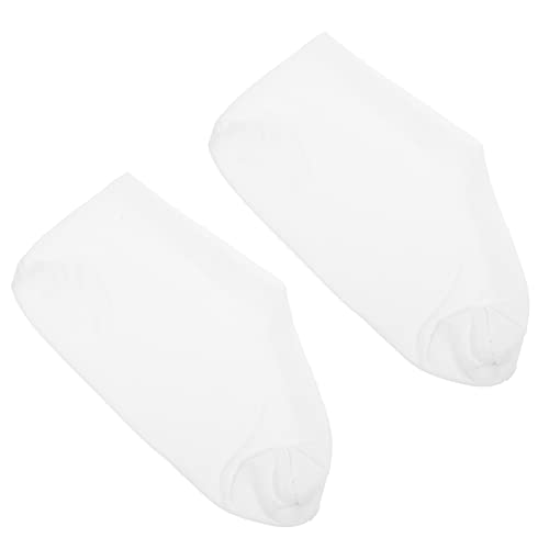 Beaupretty Moisturizing Cotton Spandex Anti-Slip Socks - 4 Pairs White Foot Care Socks with Silicone Grip for Cracked Heels | Soft & Breathable for Daily Wear, Sleeping, Yoga & Home Use
