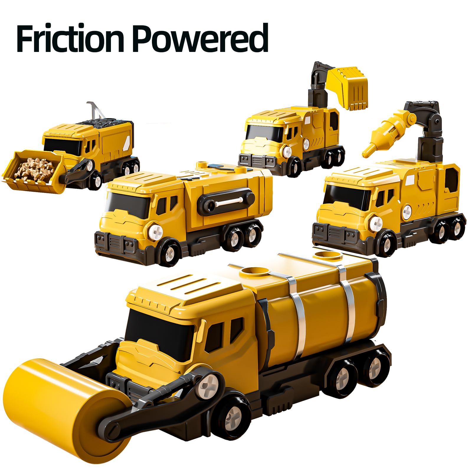 TEMI Construction Truck Toys for Kids Ages 3-8 - Transforming Robot Vehicle Building Set, STEM Learning Toys for Boys & Girls | Perfect for Birthday Gifts, Pretend Play & Early Childhood Development