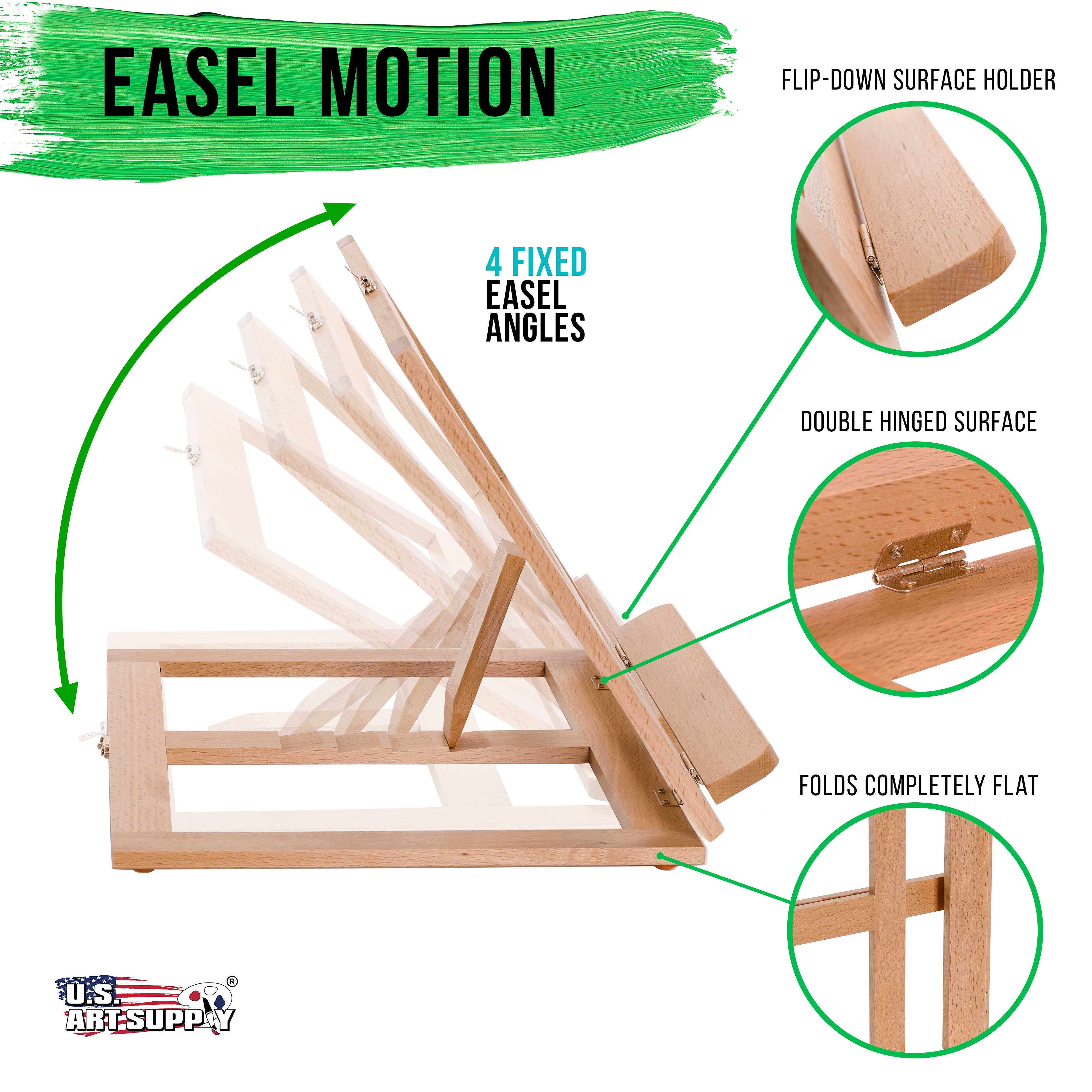 Adjustable Large Wooden Table Easel - Multi-Functional Cookbook Stand, Recipe Holder & Tablet Rest for Kitchen Counter, Dining Table & Art Studio - Perfect for Cooking, Baking & Painting