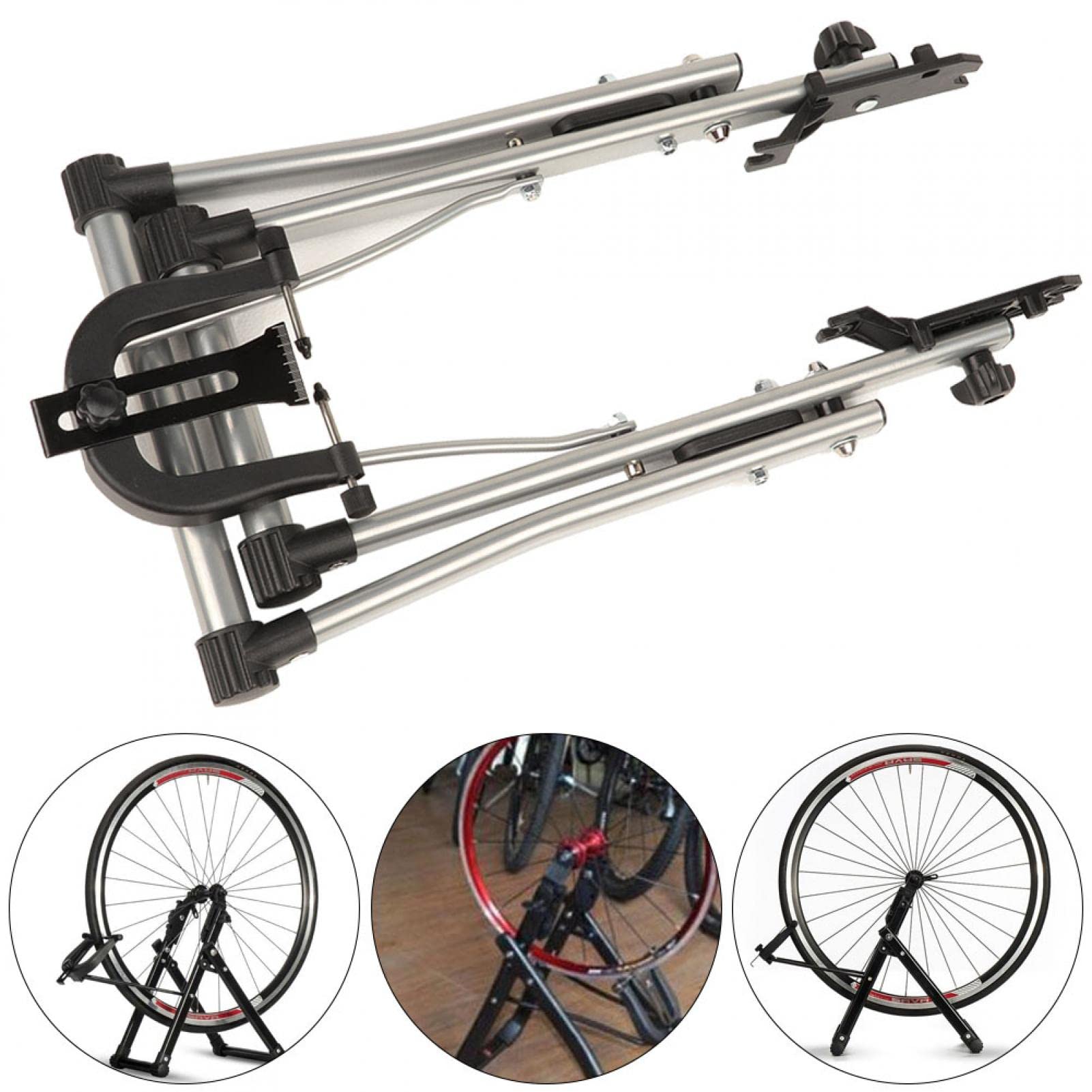 Professional Foldable Wheel Truing Stand - Heavy Duty Bicycle Wheel Alignment Tool for Road & Mountain Bikes | Perfect for Home Bike Repair & Outdoor Cycling Maintenance