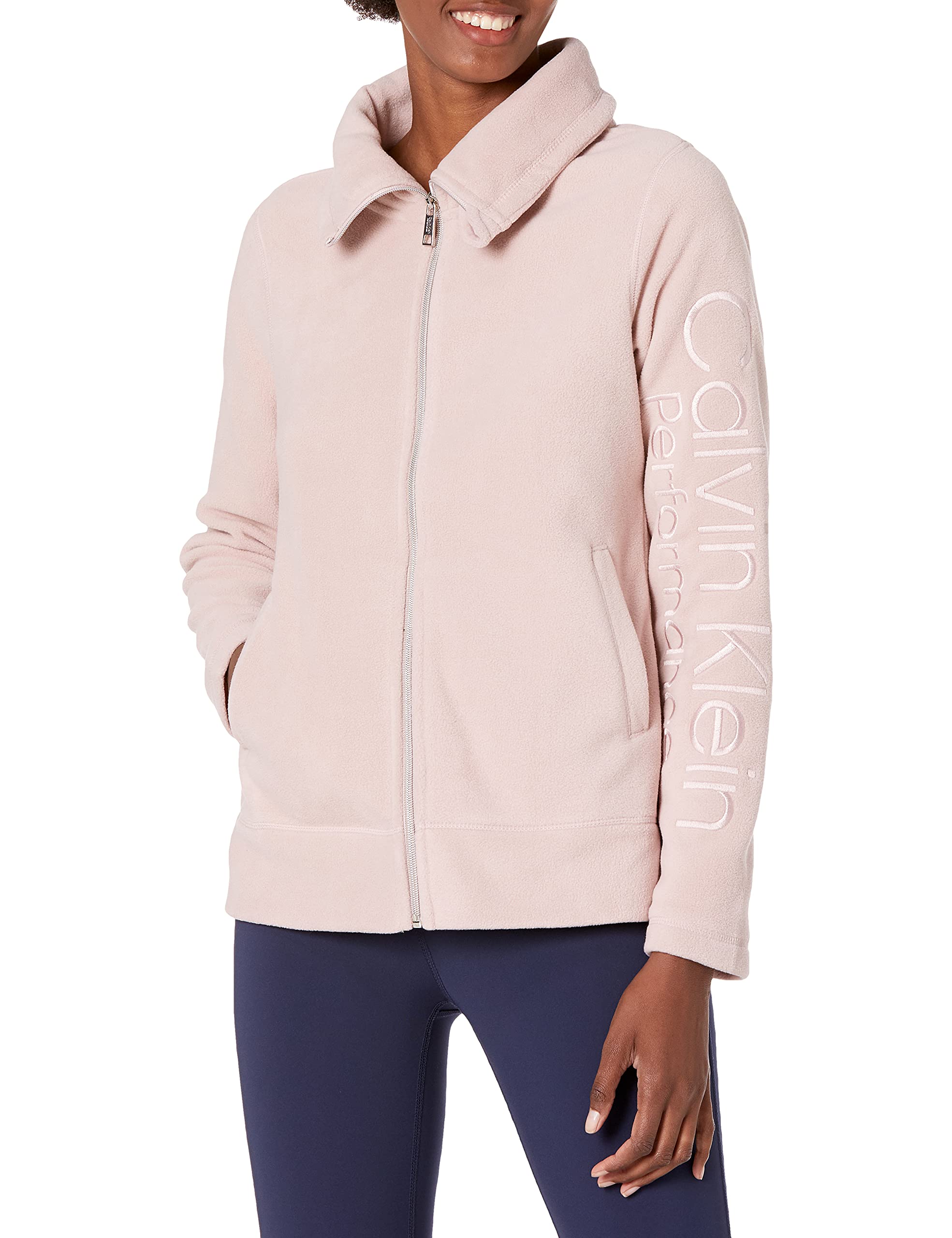 Calvin Klein Performance Women's Tech Fleece Jacket - Lightweight Warm Winter Running Hoodie for Outdoor Sports & Casual Wear