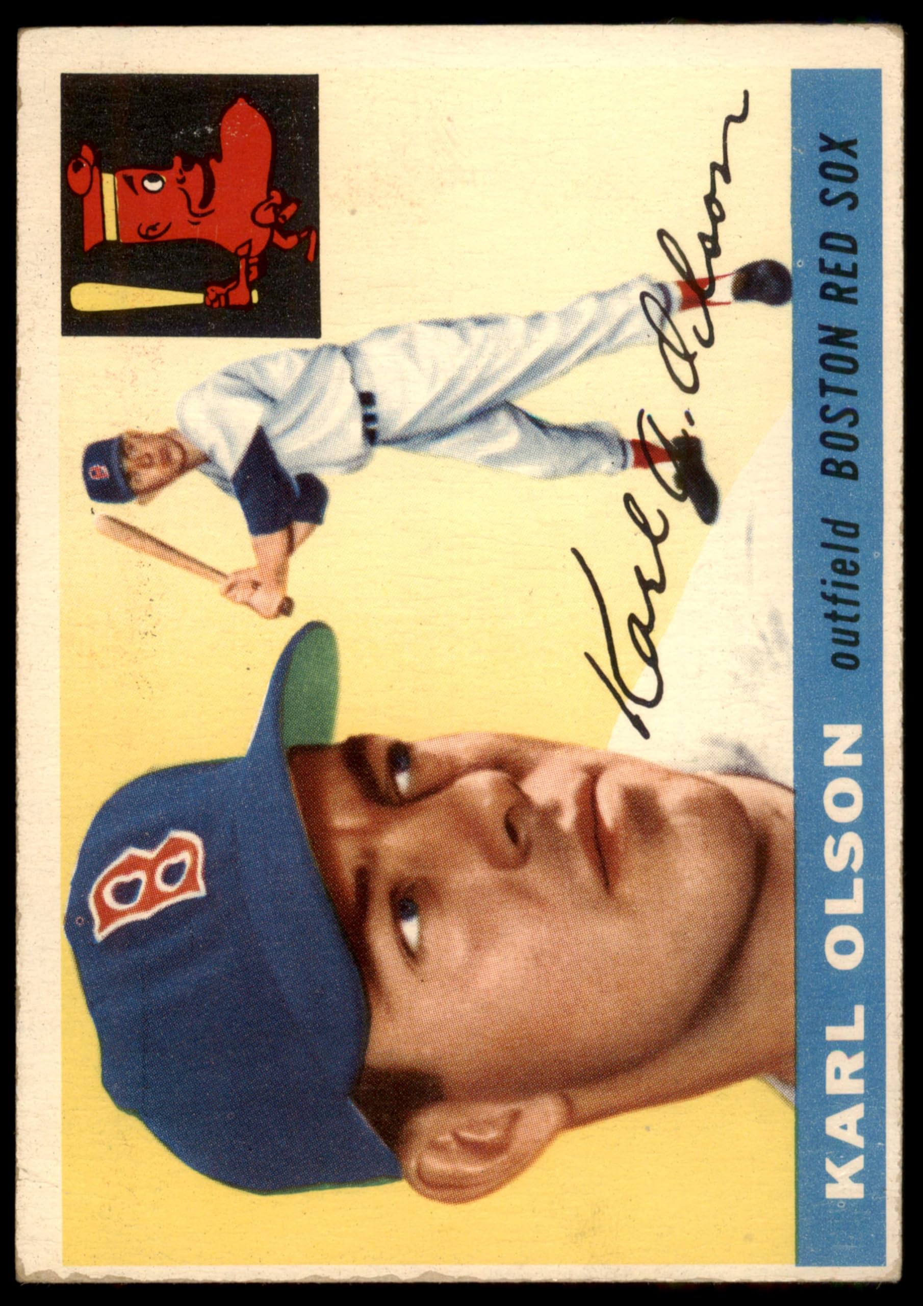 1955 Topps #72 Karl Olson Boston Red Sox Baseball Card - Vintage Collectible Sports Memorabilia - Perfect for Baseball Fans and Card Collectors - Great Gift for Sports Enthusiasts and Home Display