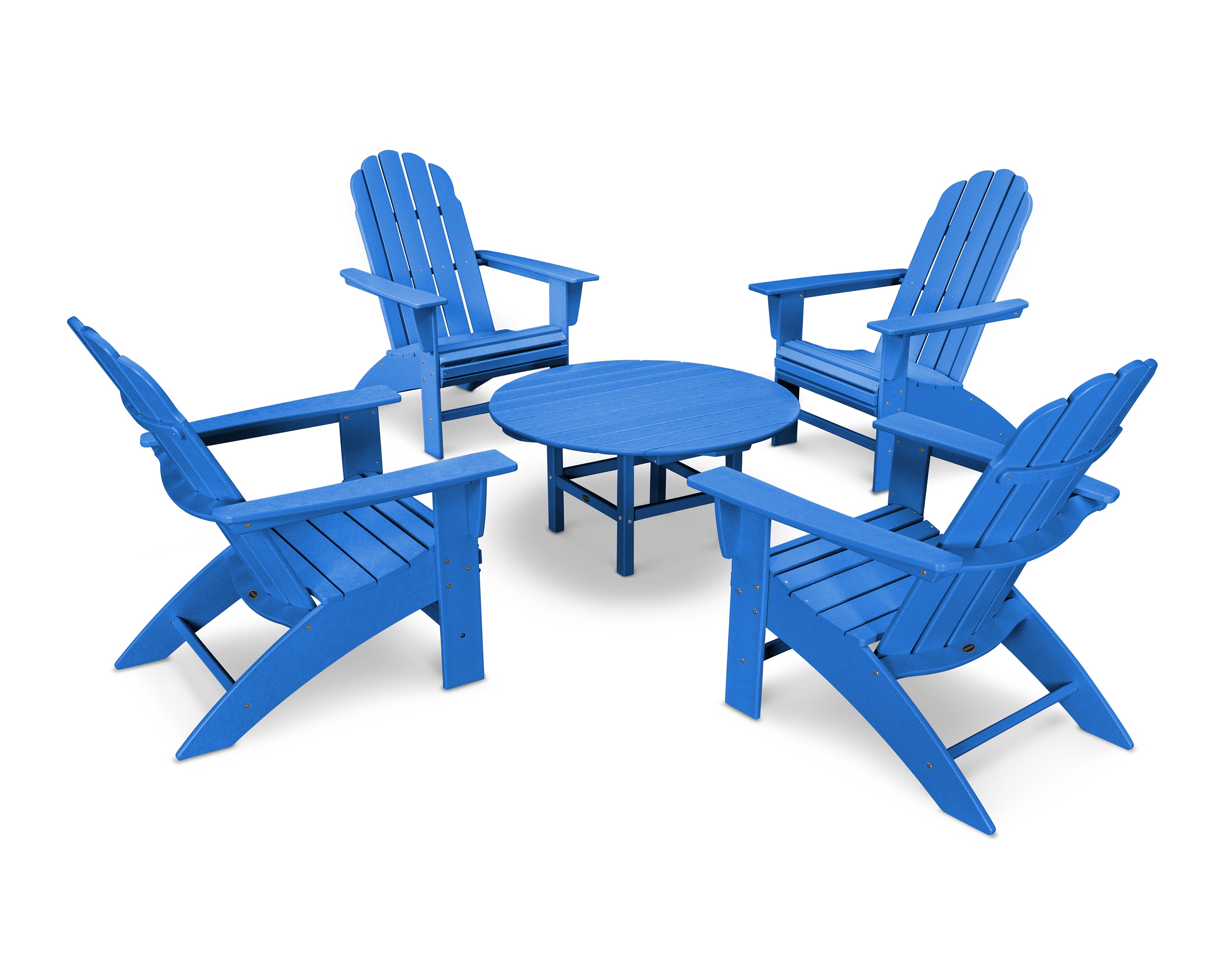 POLYWOOD Vineyard 5-Piece Oversized Adirondack Outdoor Patio Furniture Set - Perfect for Backyard, Poolside & Garden Relaxation