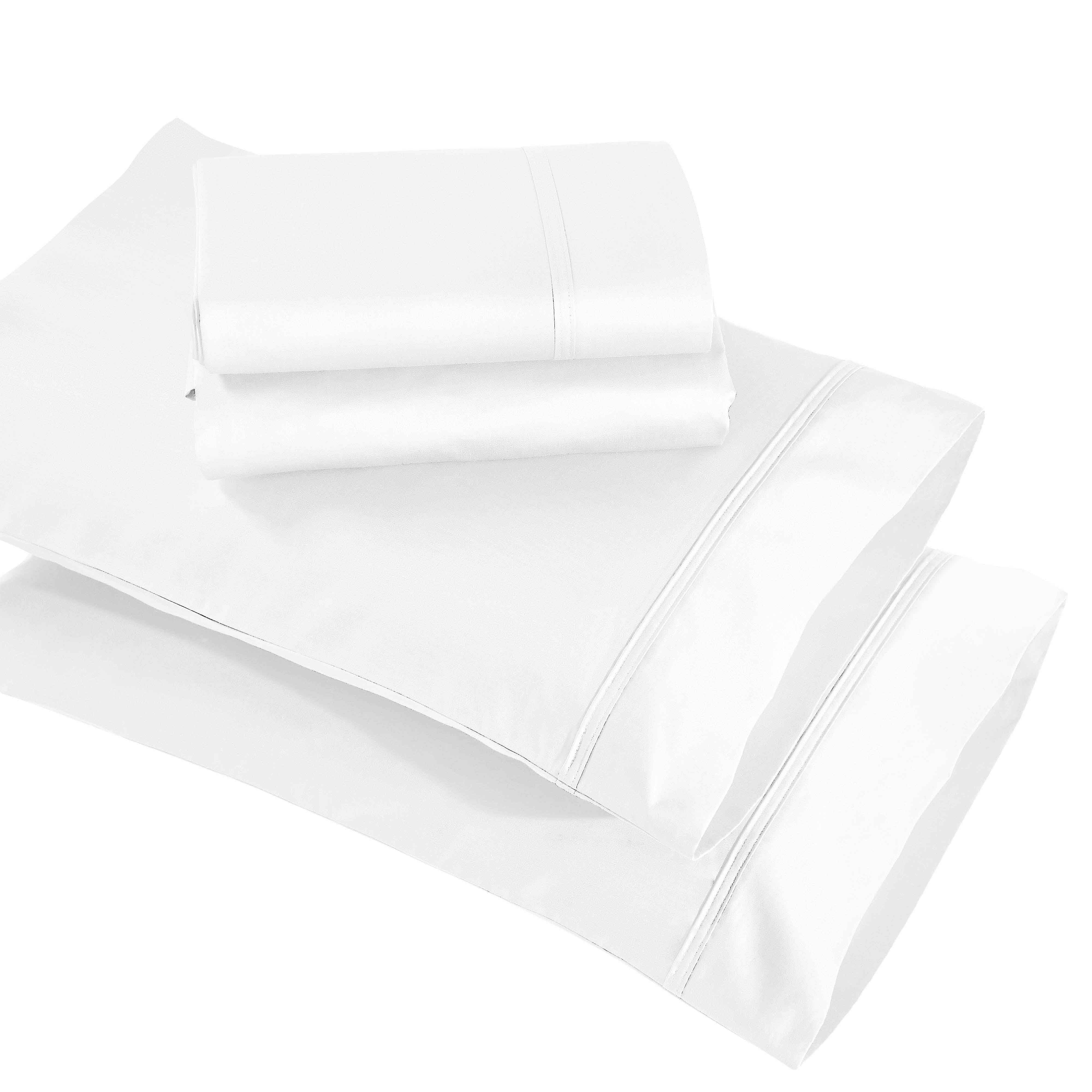 Premium 850 Thread Count 100% Cotton Solid Color Bed Sheet Set - Ultra Soft & Breathable for Comfortable Sleep - Perfect for Master Bedroom, Guest Room & Luxury Hotels