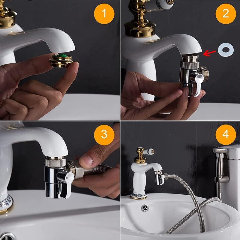 Kitchen Faucet Diverter Valve Adapter, Bathroom Sink Water Switch Splitter, Sink Diverter, Faucet Connector, Shower & Toilet Accessories - Perfect for Home, RV & Outdoor Use