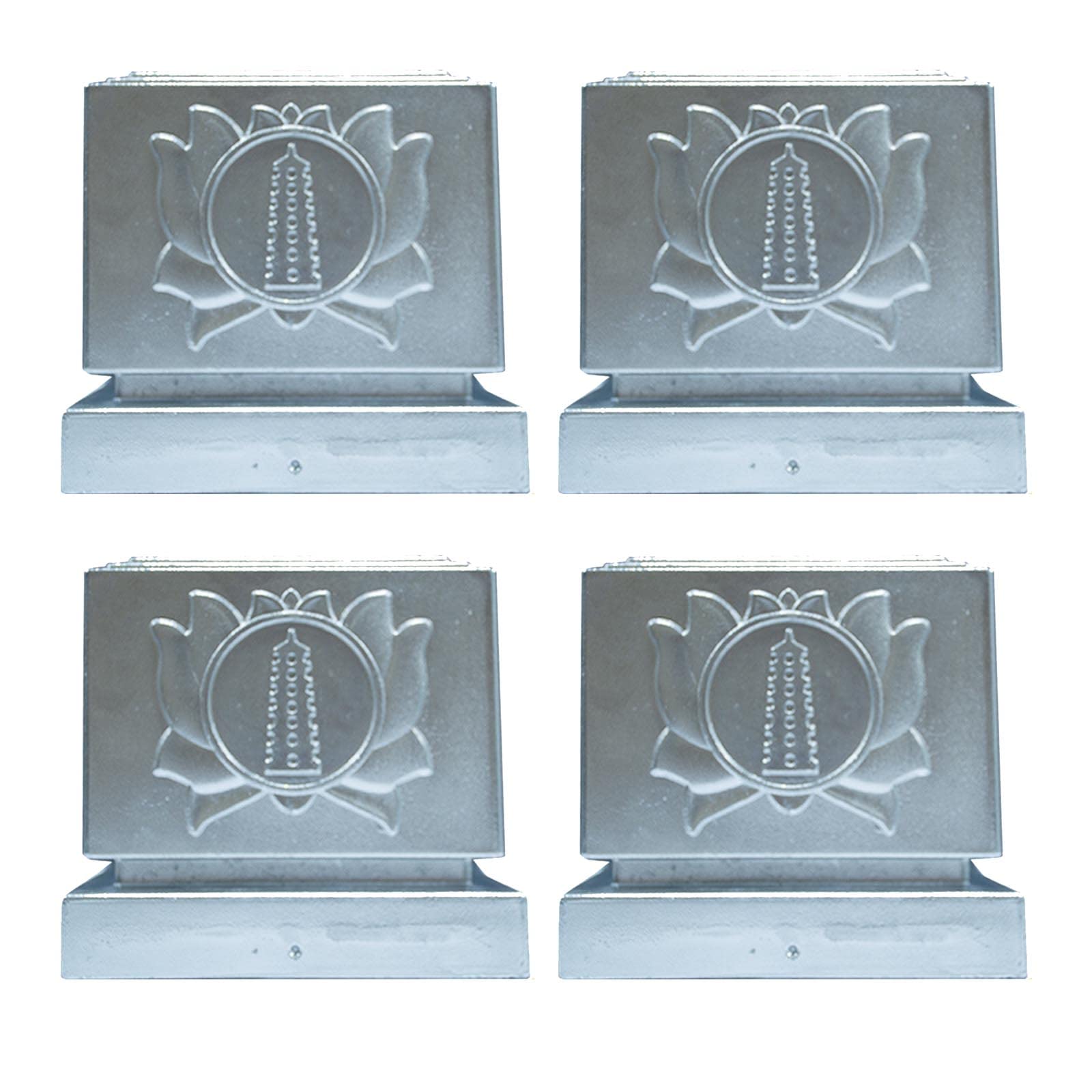 EKSED 4 Pack Pyramid Fence Post Caps - 160x160mm Iron & Aluminum Outdoor Fence Toppers - Weatherproof Mailbox & Dock Cover for Garden, Yard, and Pool Fencing Protection