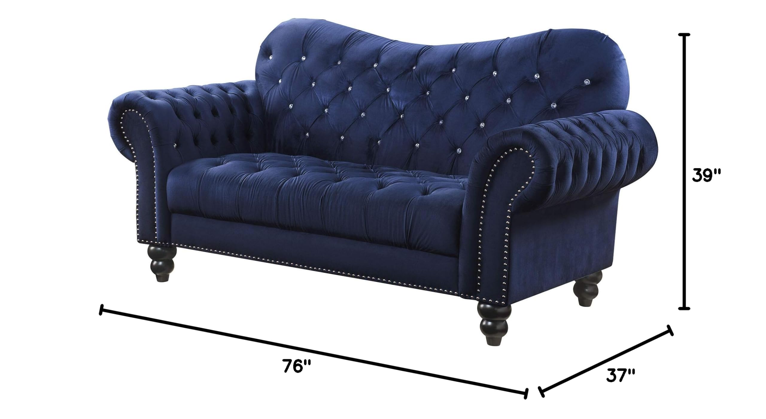 Acme Furniture Iberis Loveseat - Modern Wooden Loveseat Sofa for Living Room, Bedroom & Office - Compact Two-Seater with Sturdy Wood Frame - Perfect for Small Spaces and Cozy Home Decor