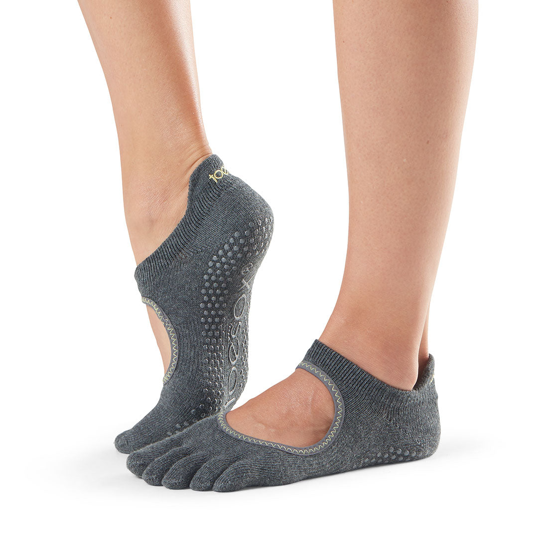ToeSox Bellarina Non-Slip Grip Socks for Ballet, Yoga & Dance - Barefoot Workout Socks with Arch Support for Women