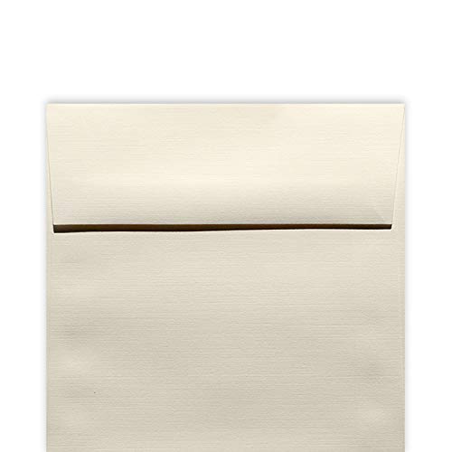 Natural White Classic Linen 6x6 Square Envelopes (80T/Linen Texture) - Pack of 250 - Perfect for Wedding Invitations, Greeting Cards & Business Stationery