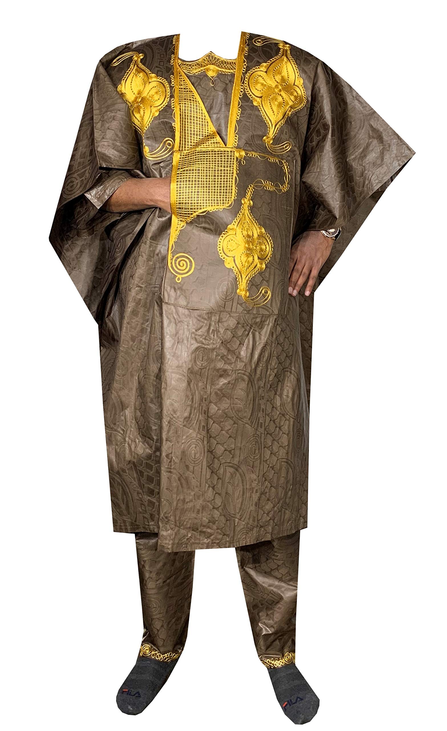 African Men's Clothing - Grand Boubou & Agbada Traditional Outfit | Handmade African Attire for Men | Perfect for Weddings, Festivals & Special Occasions