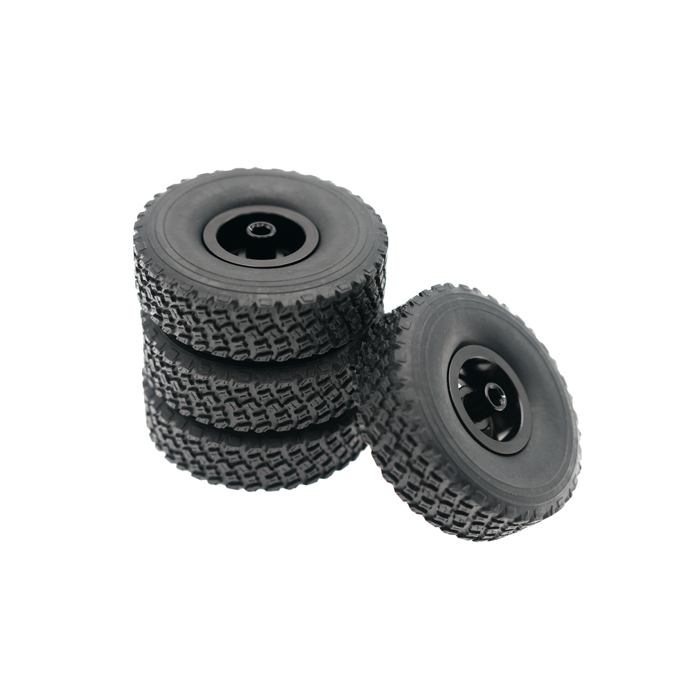 WPL 1/16 Scale Metal Wheels (4PCS) - Silver/Black with Optional Tires for RC Crawler, Rock Racer & Off-Road Vehicle Upgrades