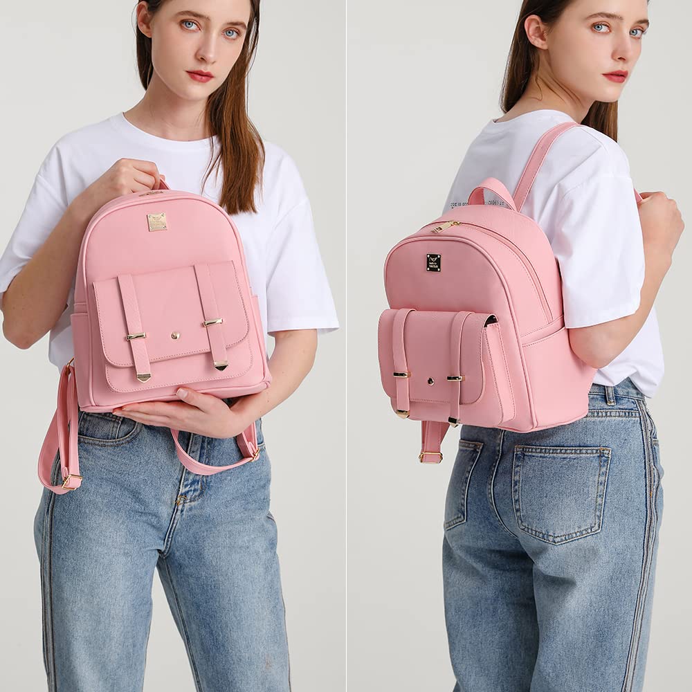 **MACCINELO Cute Leather Mini Backpack Purse for Women - Bowknot Small Backpack for Girls, Ladies Shoulder Bag (3pcs) - Perfect for Travel, School & Daily Use**