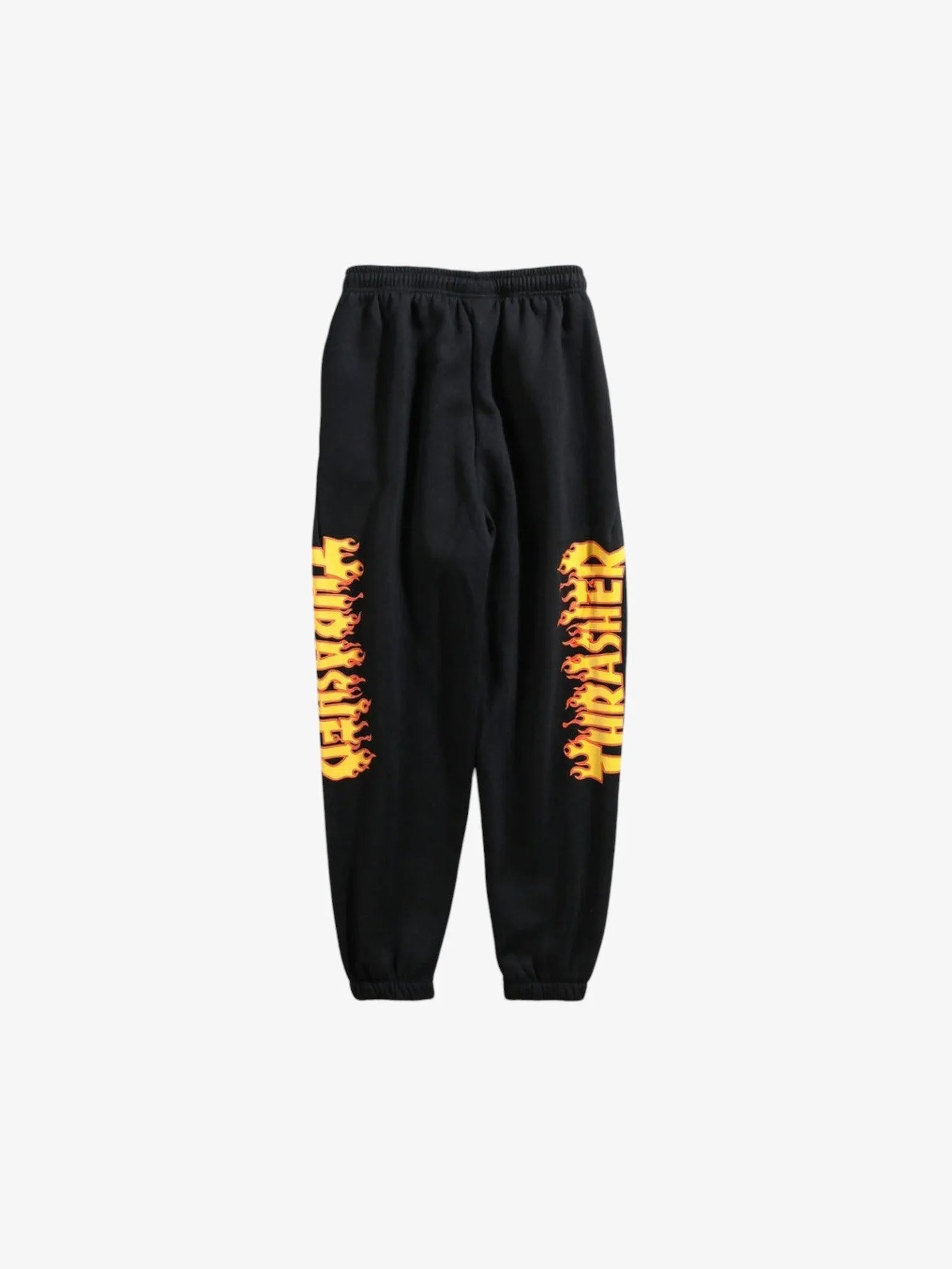 Thrasher Flame Black Sweatpants for Men - Comfortable Joggers for Skateboarding, Streetwear & Casual Wear