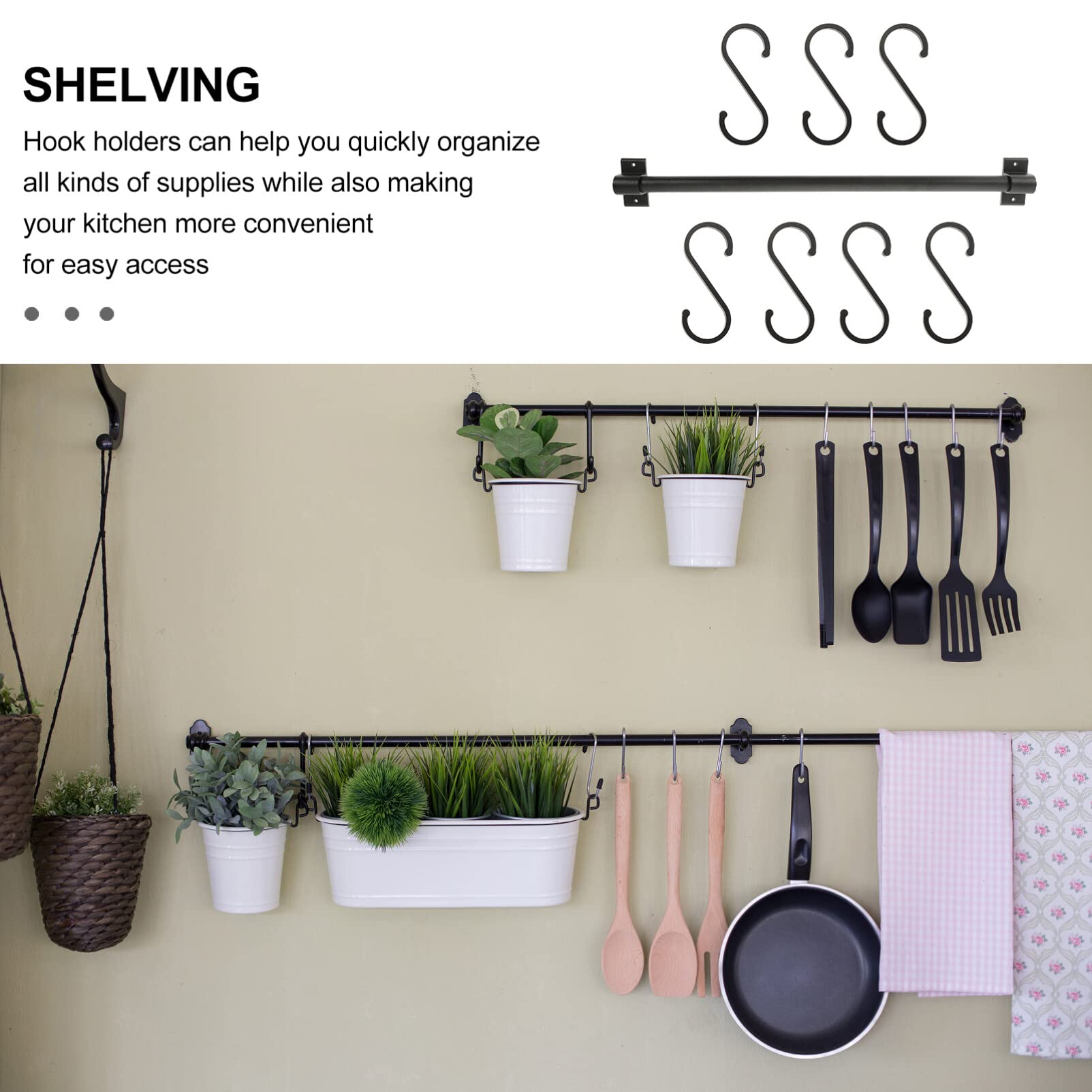 Alipis 10-Pack Aluminum Bathroom & Kitchen Storage Organizer Set - Multi Hook Hanger Rack for Towels, Utensils, Pans & Mugs - Space Saving Cabinet Organizer for Bathroom, Kitchen & Pantry (Perfect for Small Spaces & Home Organization)