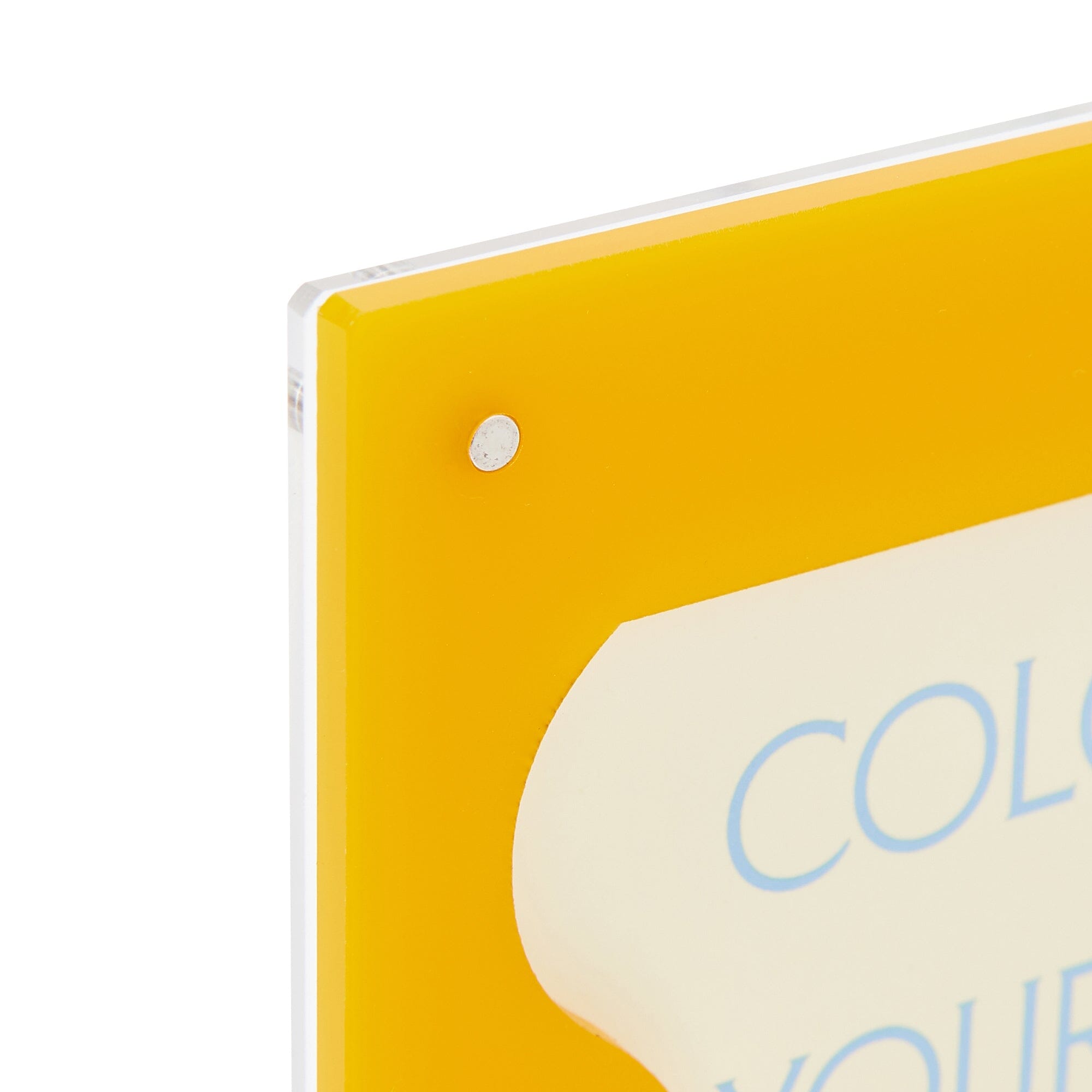 Vibrant Yellow and Green Acrylic Picture Frame - Perfect for Wall Decor, Photo Displays, and Home Office Aesthetics