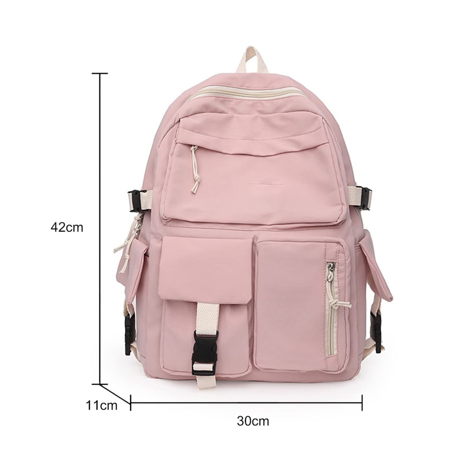 SUICRA Women's Backpack - Stylish Solid Color School Bag for Girls & Women, Multi-Pocket Cute Backpack for School, Work, Travel & Daily Use