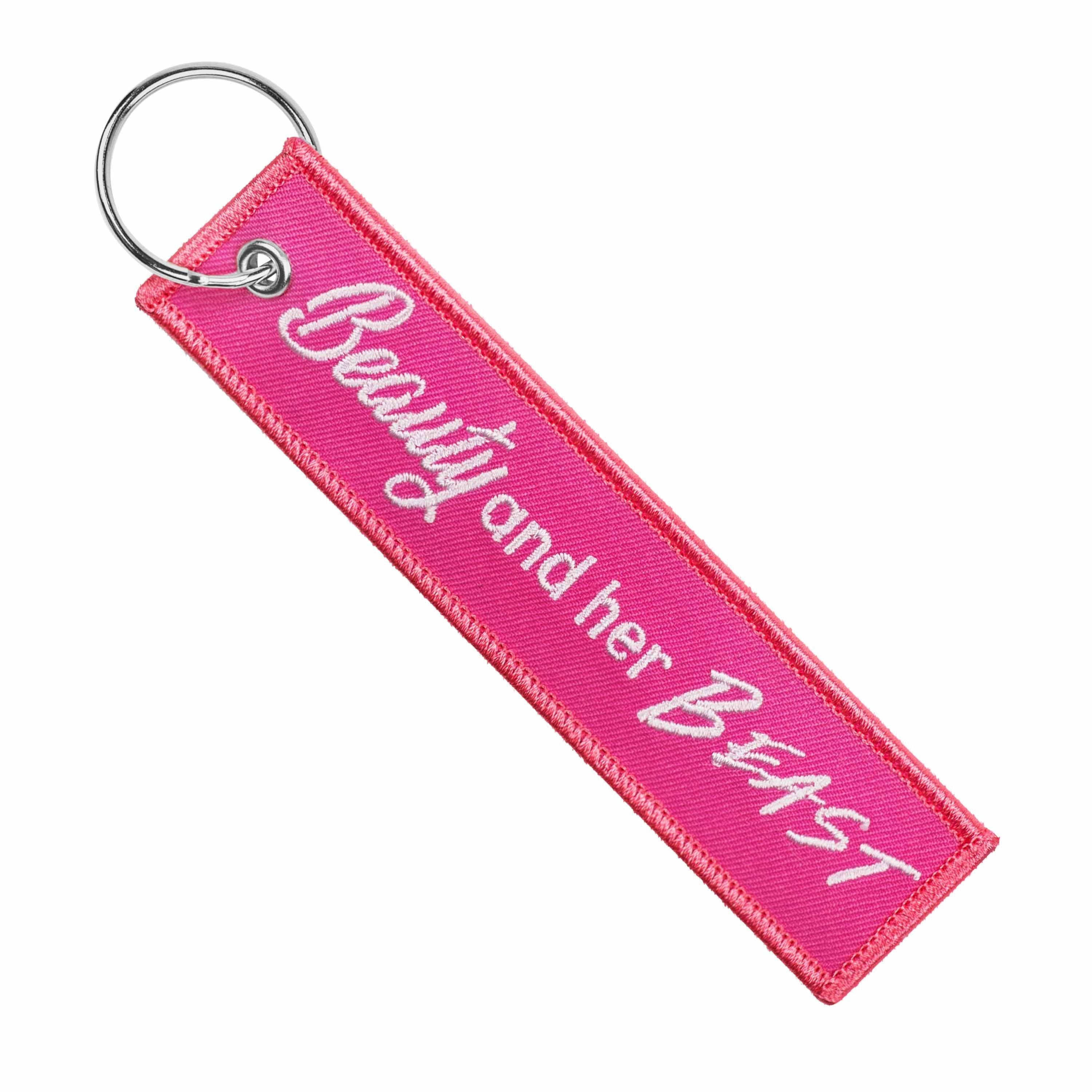 Motorcycle Key Chain - Beauty and the Beast Inspired Pink Keyring for Bikers | Perfect for Motorcycle Enthusiasts, Gifts, and Accessories