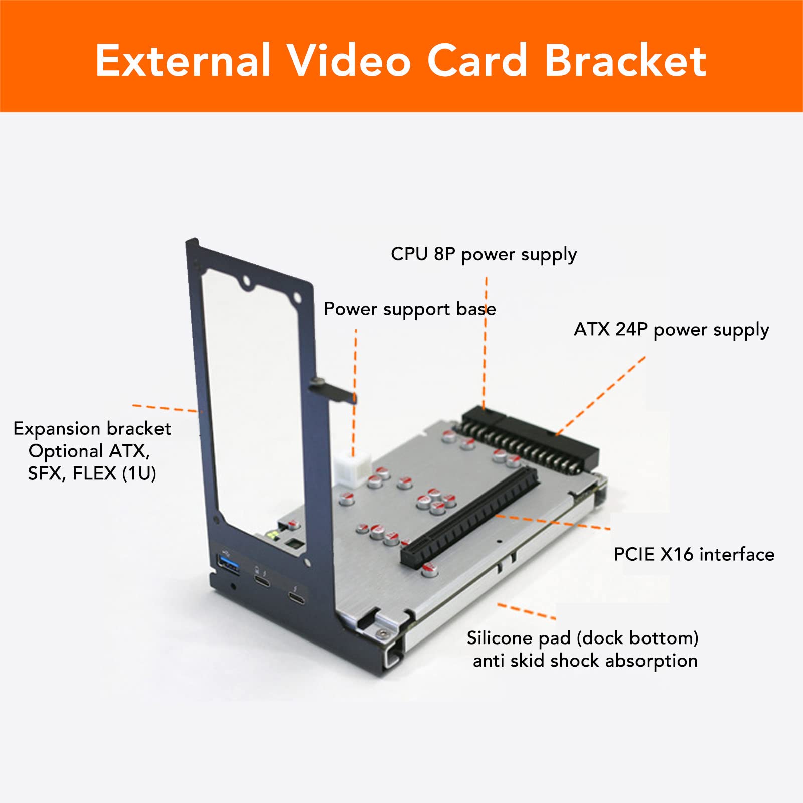 TH3P4G3 Graphics Docking Station - External GPU Dock with PCIE3.0X4 32Gbps, Compatible with Intel JHL7440 Chip for Laptops & Mini PCs - Perfect for Gaming, Video Editing & Graphic Design Workstations